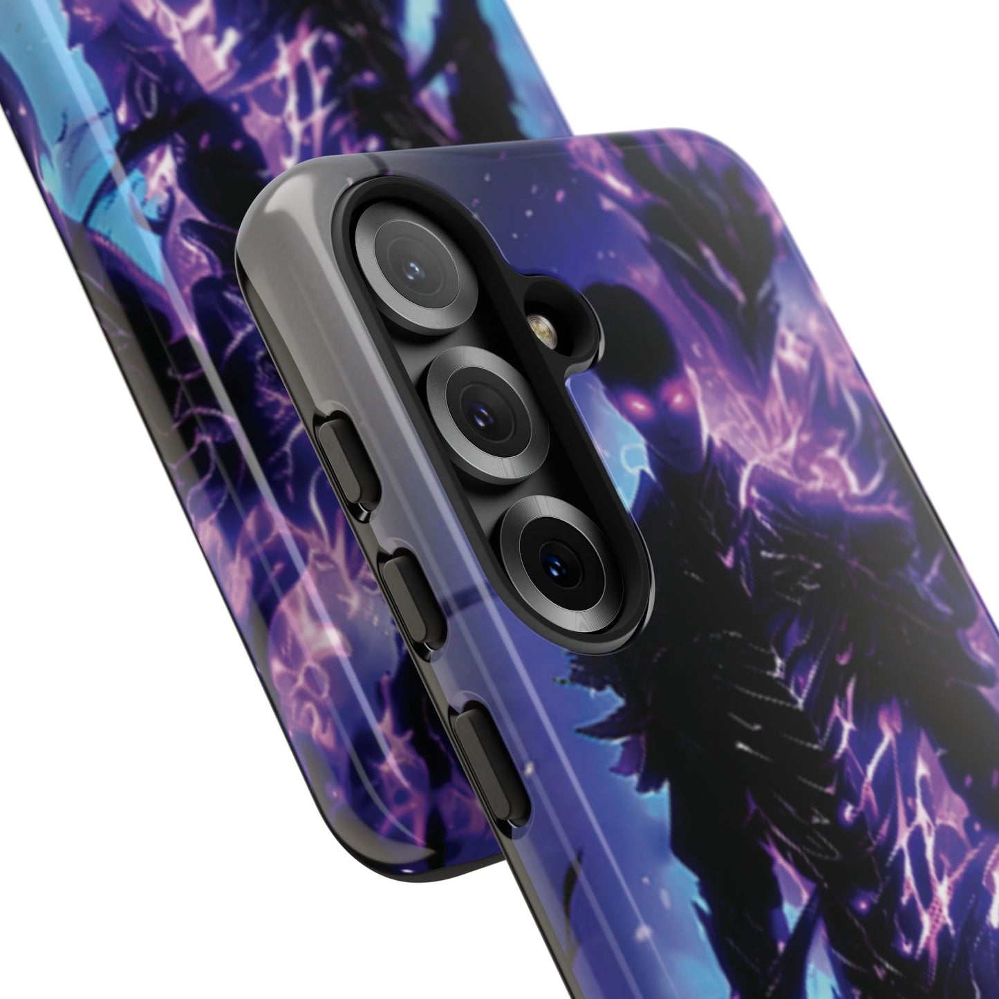 Tough Cases: Dark Fantasy Phone Case with Electric Warrior Design