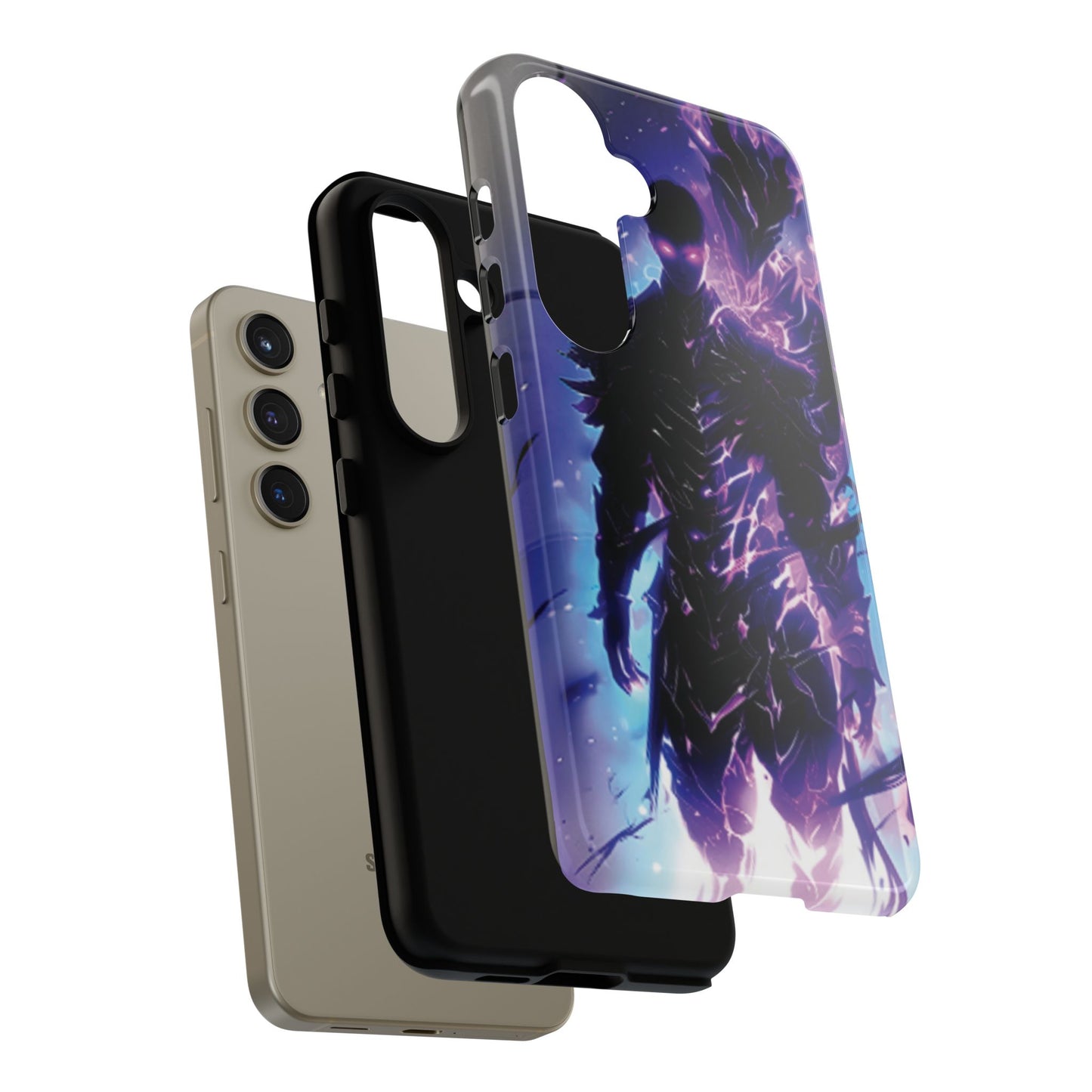 Tough Cases: Dark Fantasy Phone Case with Electric Warrior Design