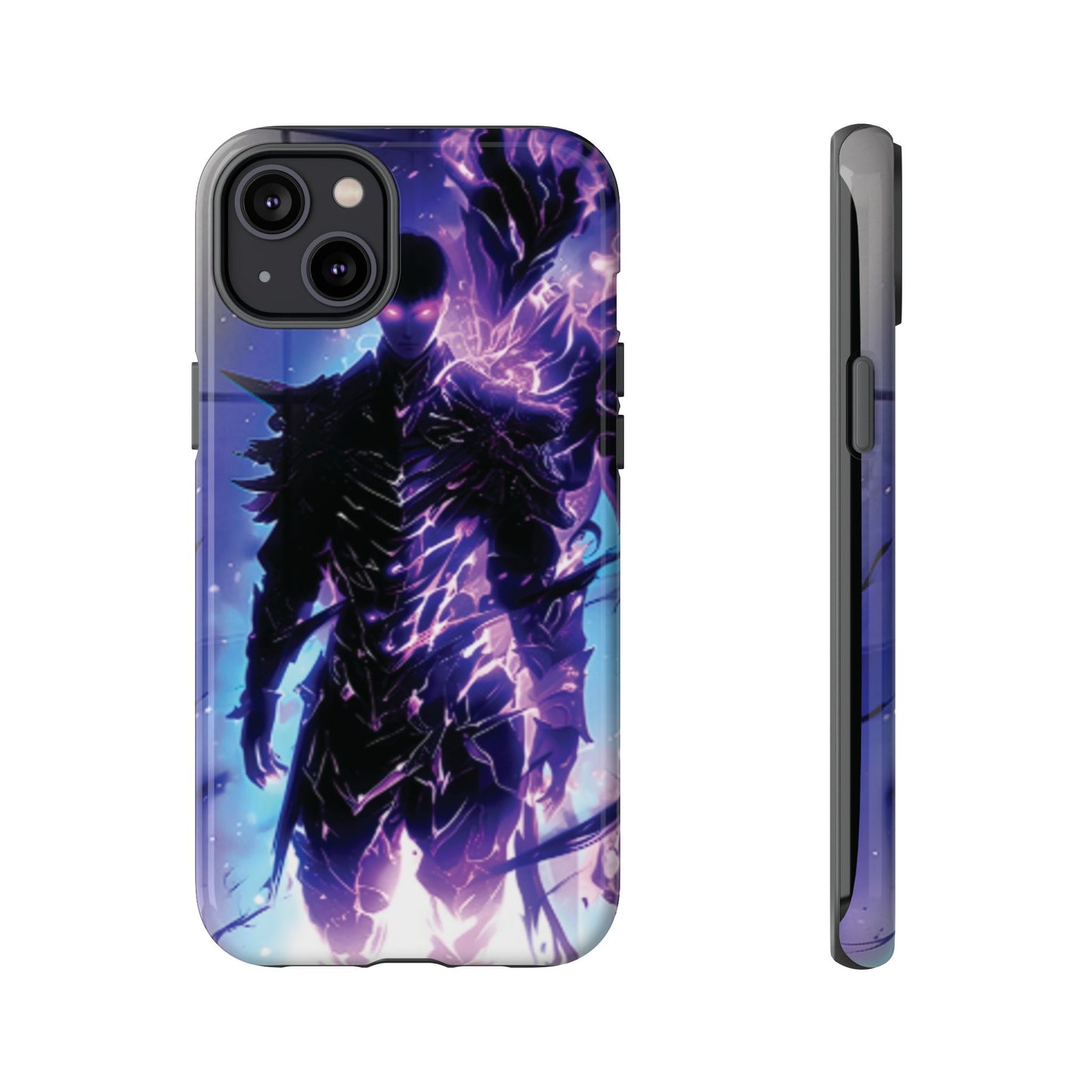 Tough Cases: Dark Fantasy Phone Case with Electric Warrior Design