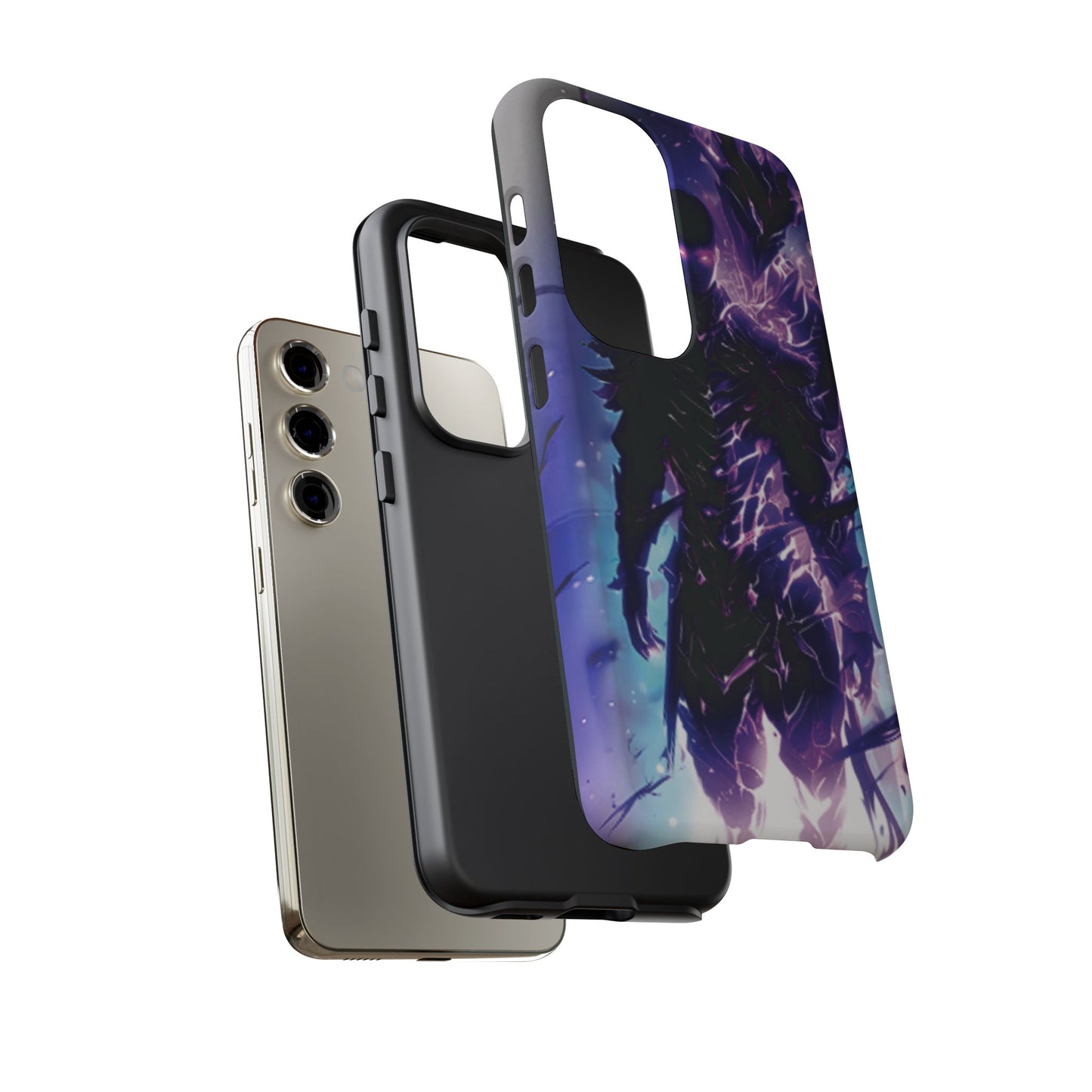 Tough Cases: Dark Fantasy Phone Case with Electric Warrior Design