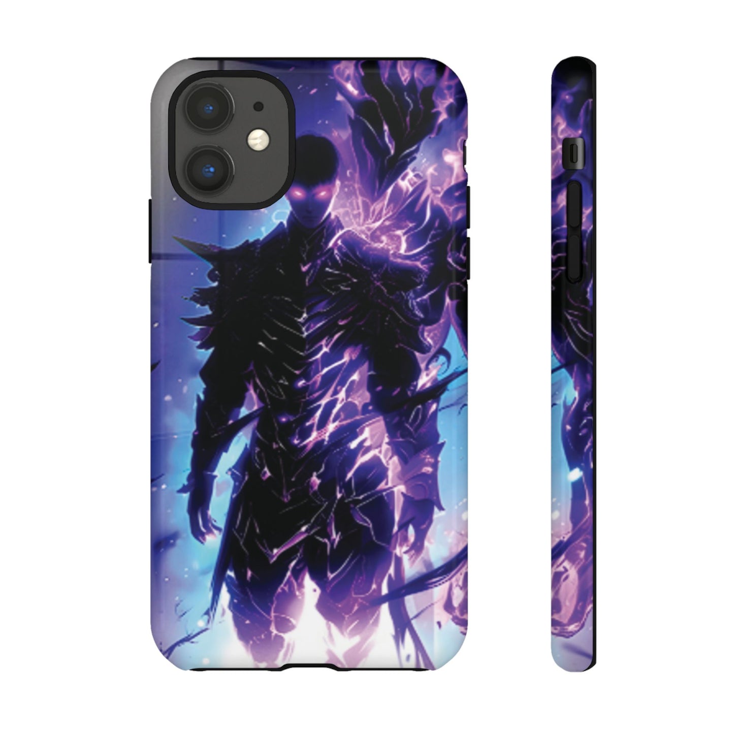 Tough Cases: Dark Fantasy Phone Case with Electric Warrior Design
