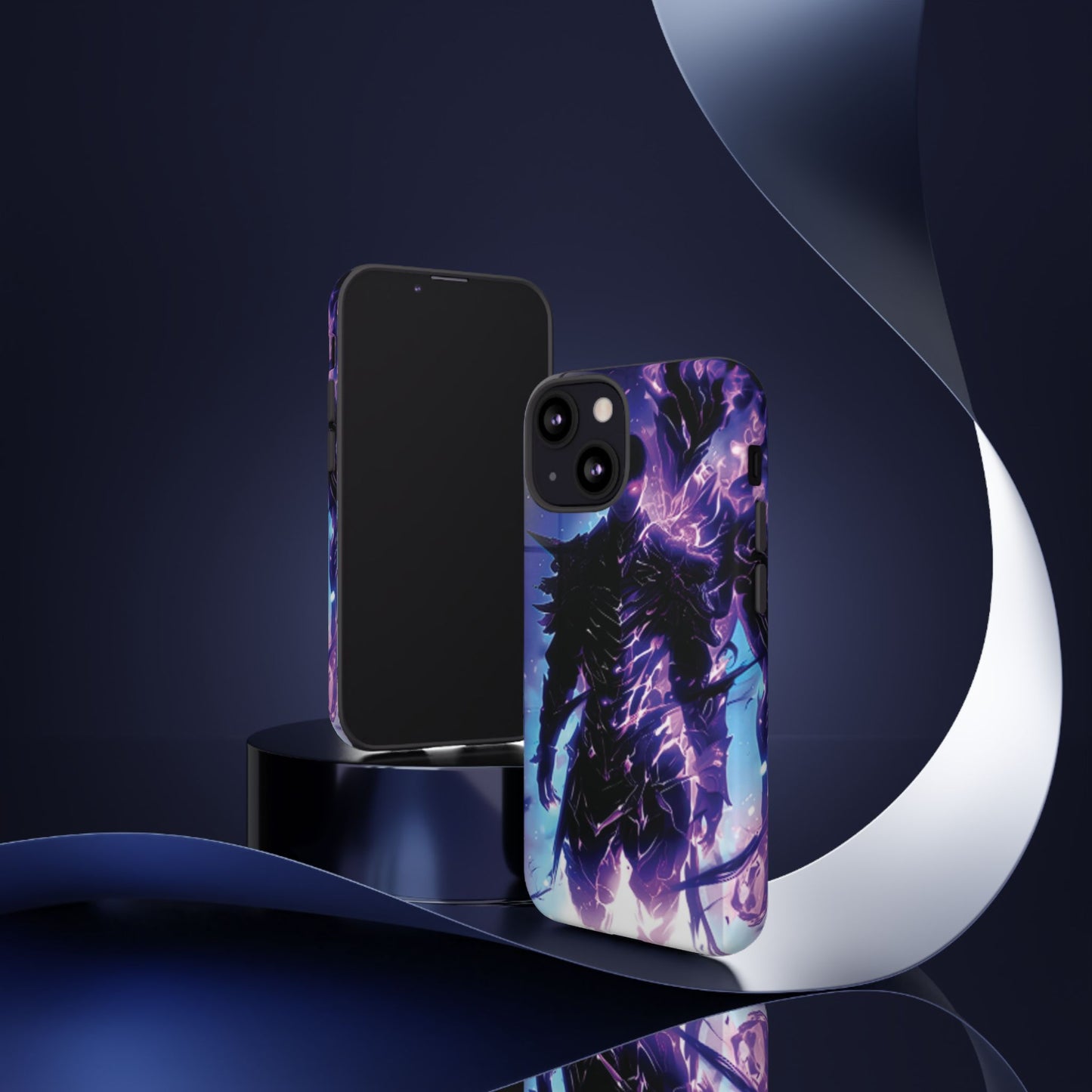 Tough Cases: Dark Fantasy Phone Case with Electric Warrior Design