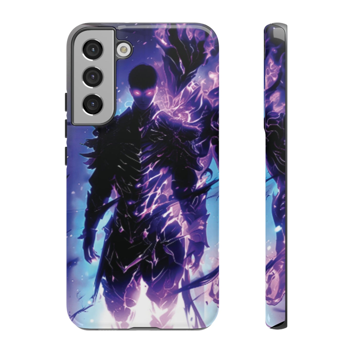 Tough Cases: Dark Fantasy Phone Case with Electric Warrior Design