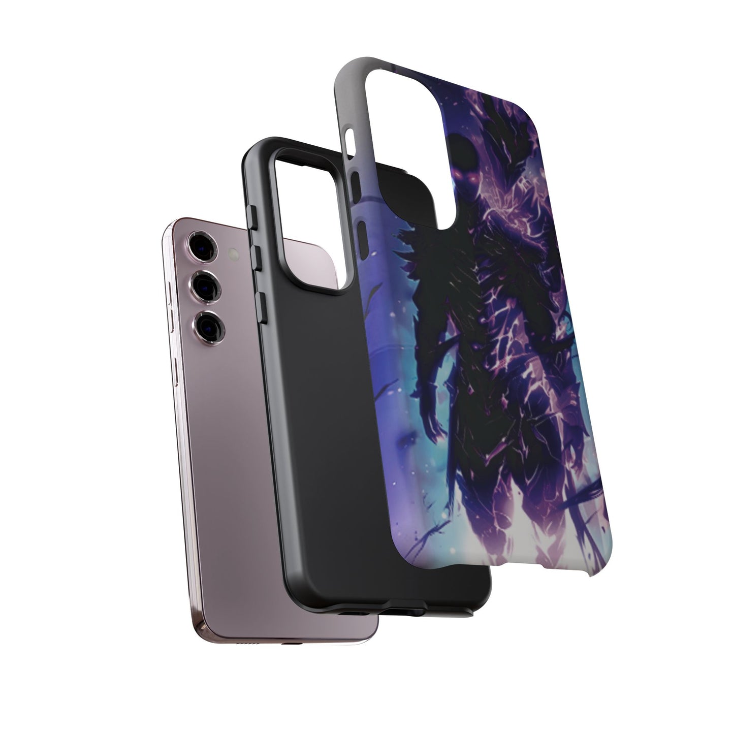 Tough Cases: Dark Fantasy Phone Case with Electric Warrior Design