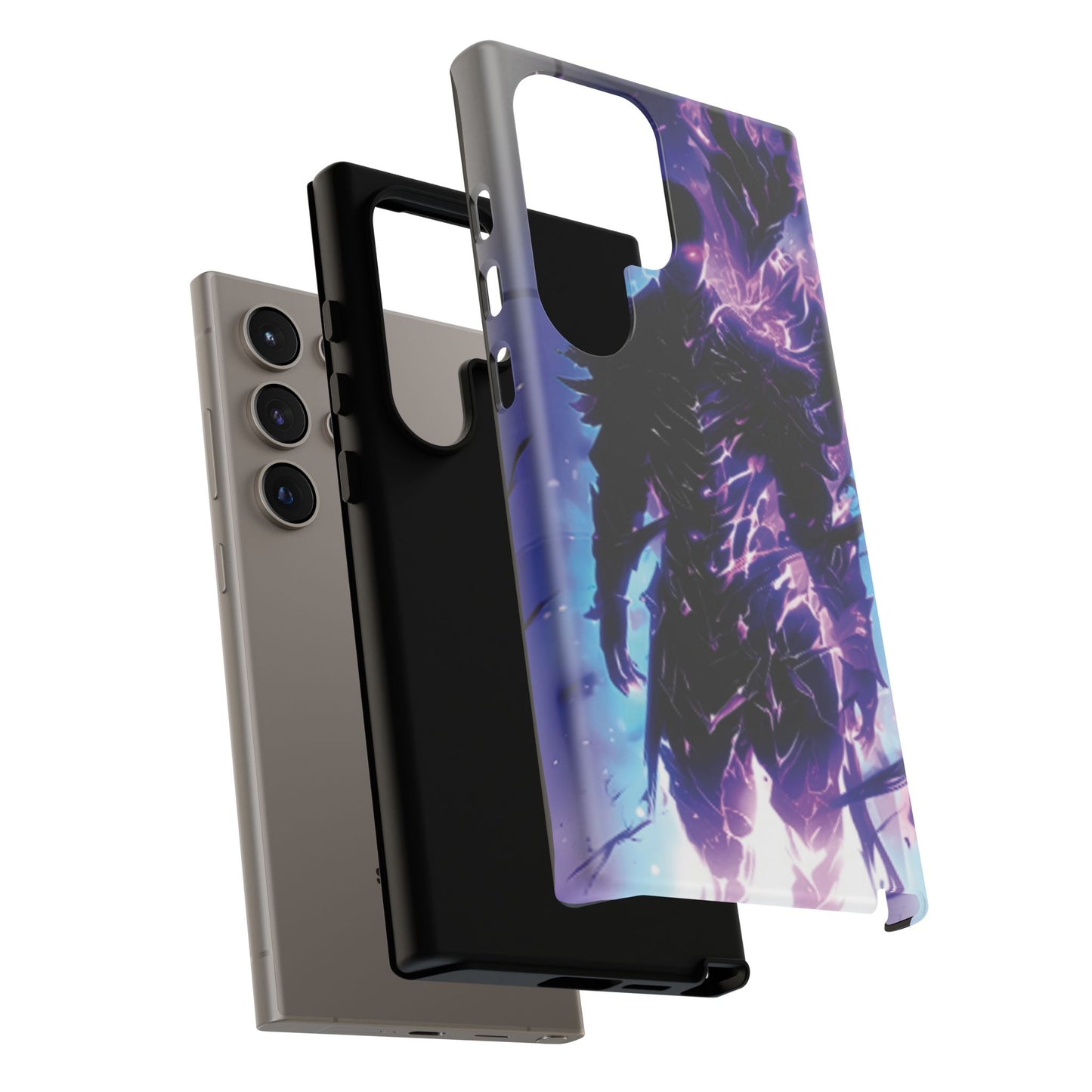 Tough Cases: Dark Fantasy Phone Case with Electric Warrior Design