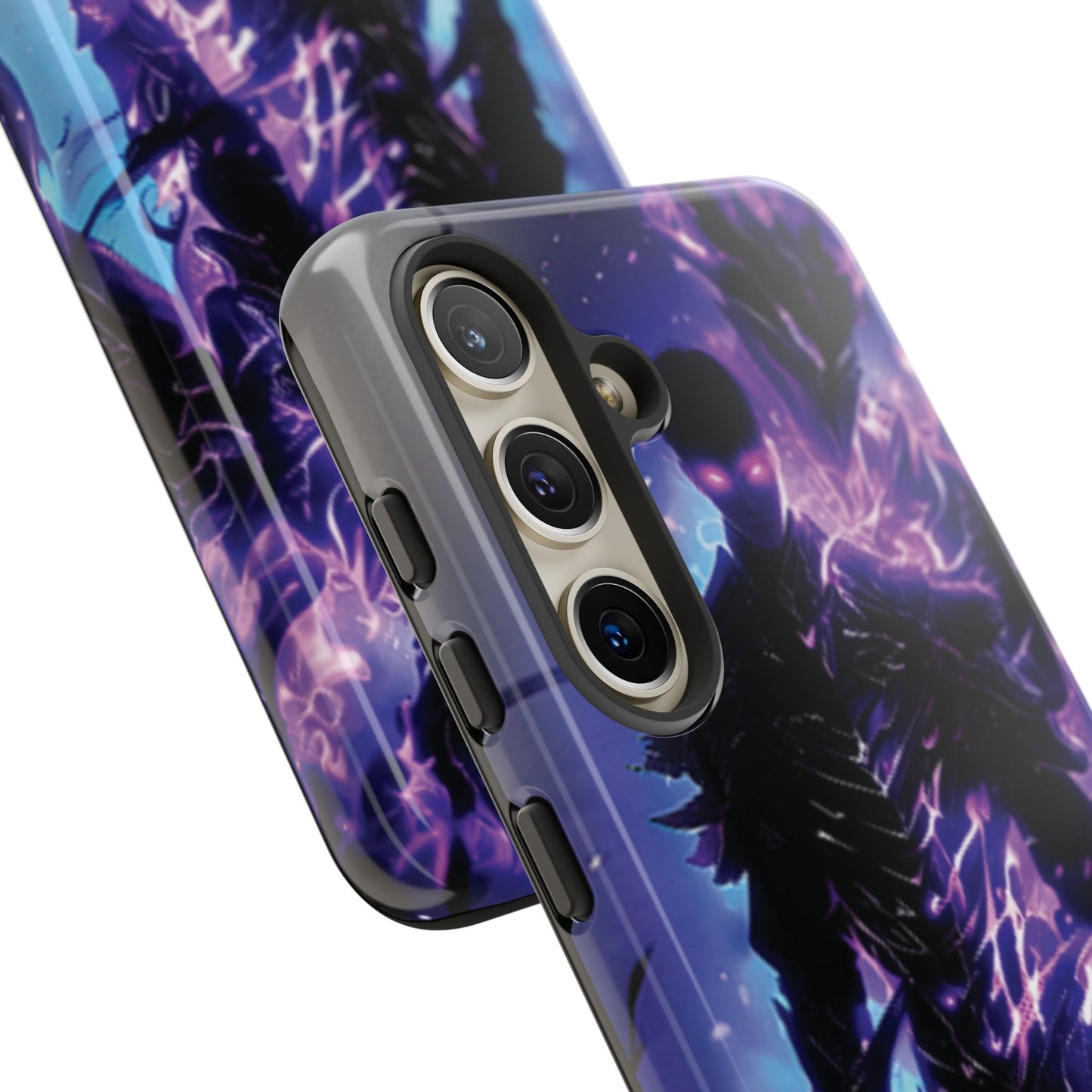 Tough Cases: Dark Fantasy Phone Case with Electric Warrior Design