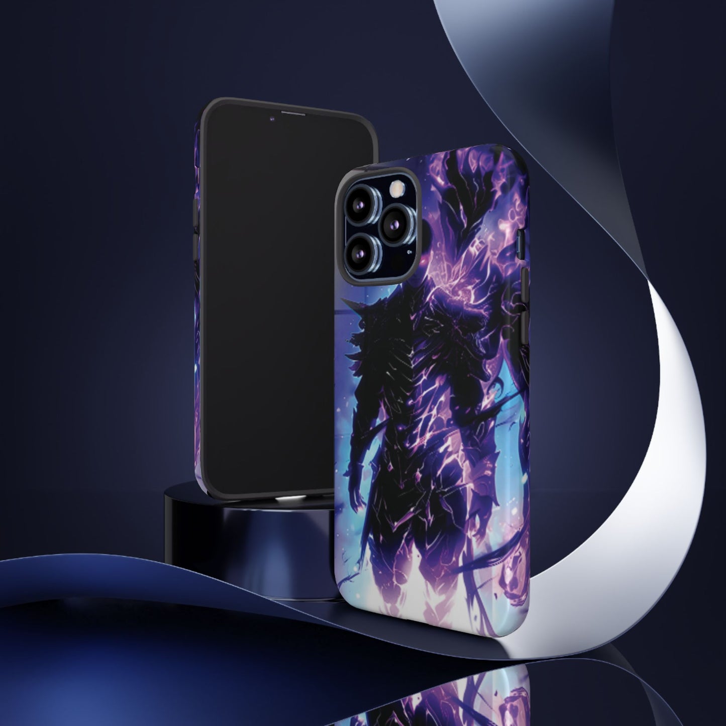 Tough Cases: Dark Fantasy Phone Case with Electric Warrior Design