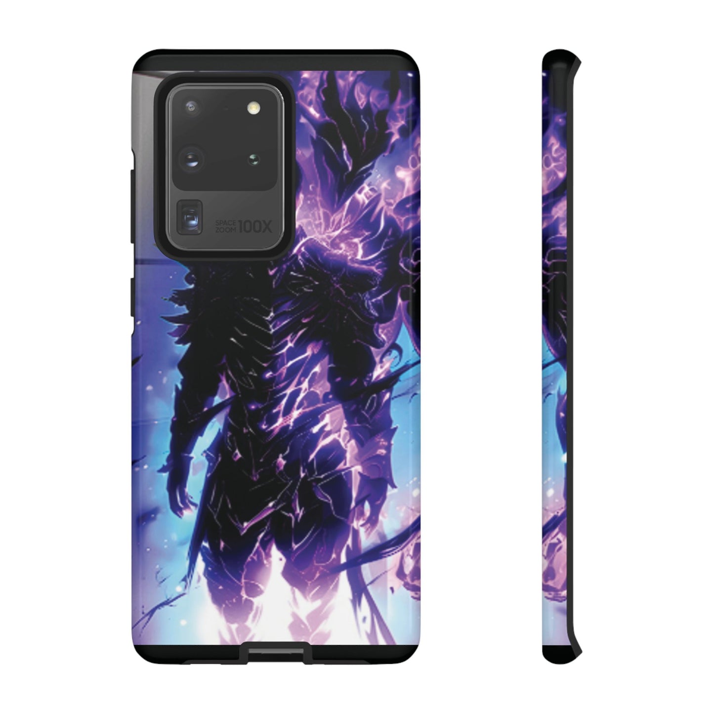 Tough Cases: Dark Fantasy Phone Case with Electric Warrior Design