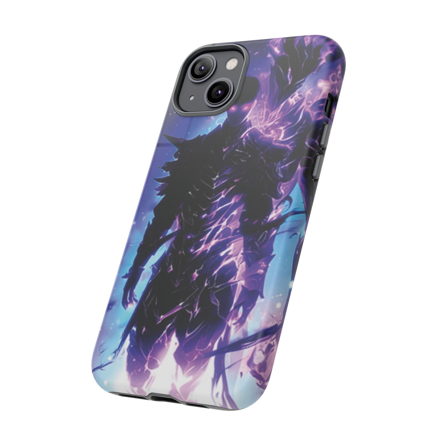 Tough Cases: Dark Fantasy Phone Case with Electric Warrior Design