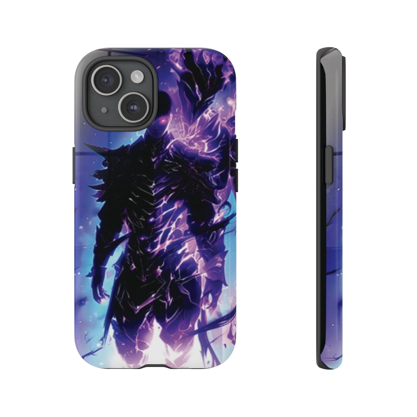 Tough Cases: Dark Fantasy Phone Case with Electric Warrior Design