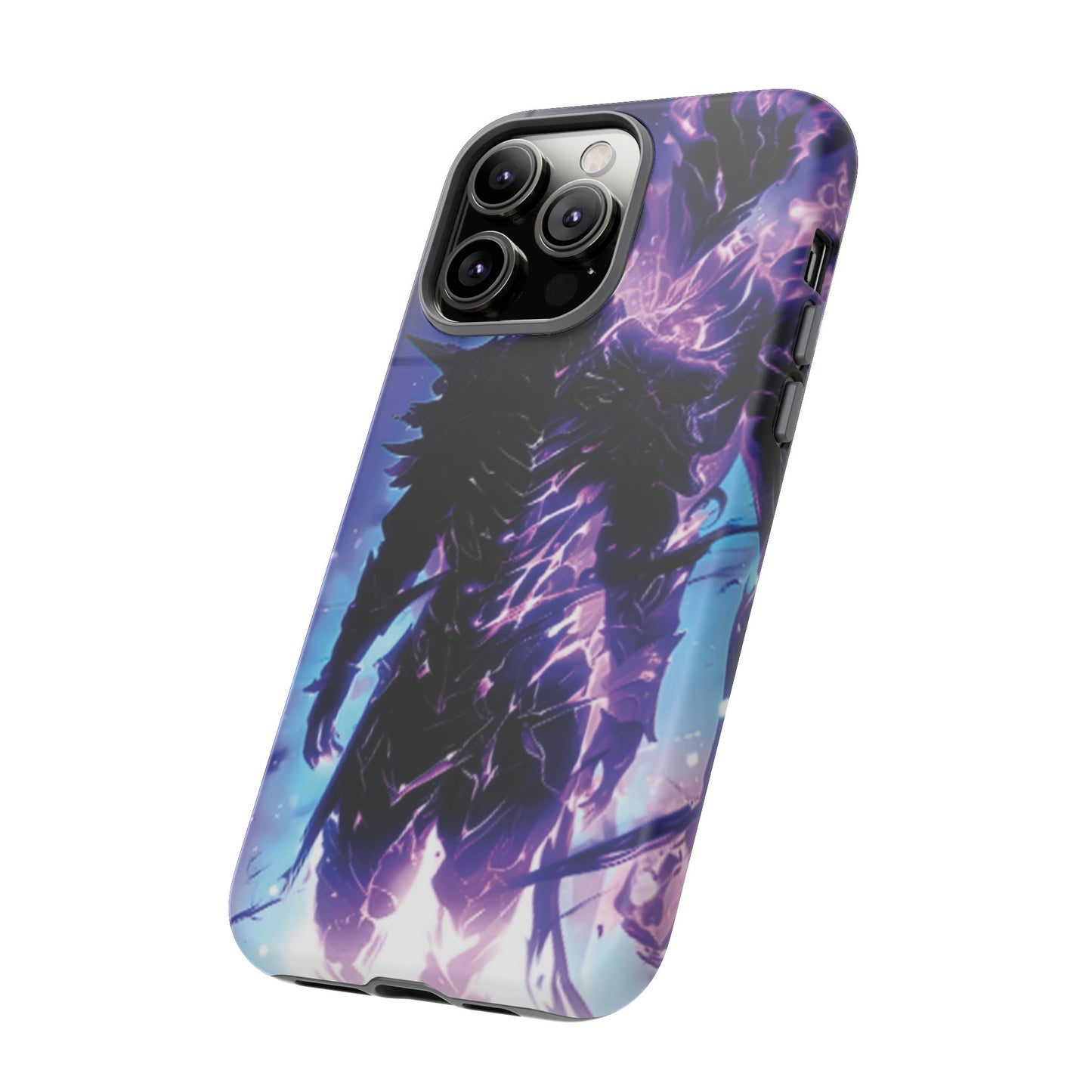 Tough Cases: Dark Fantasy Phone Case with Electric Warrior Design