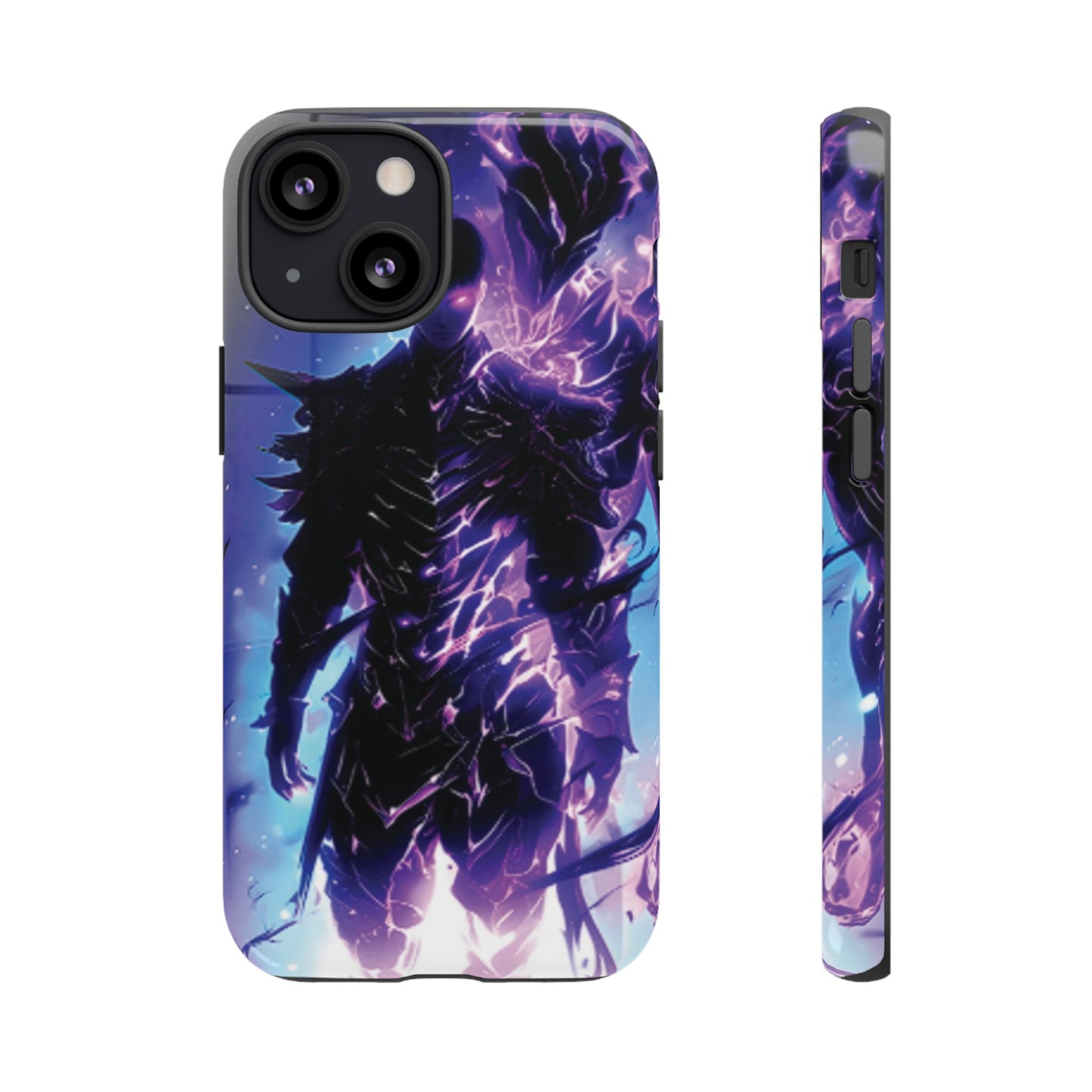 Tough Cases: Dark Fantasy Phone Case with Electric Warrior Design