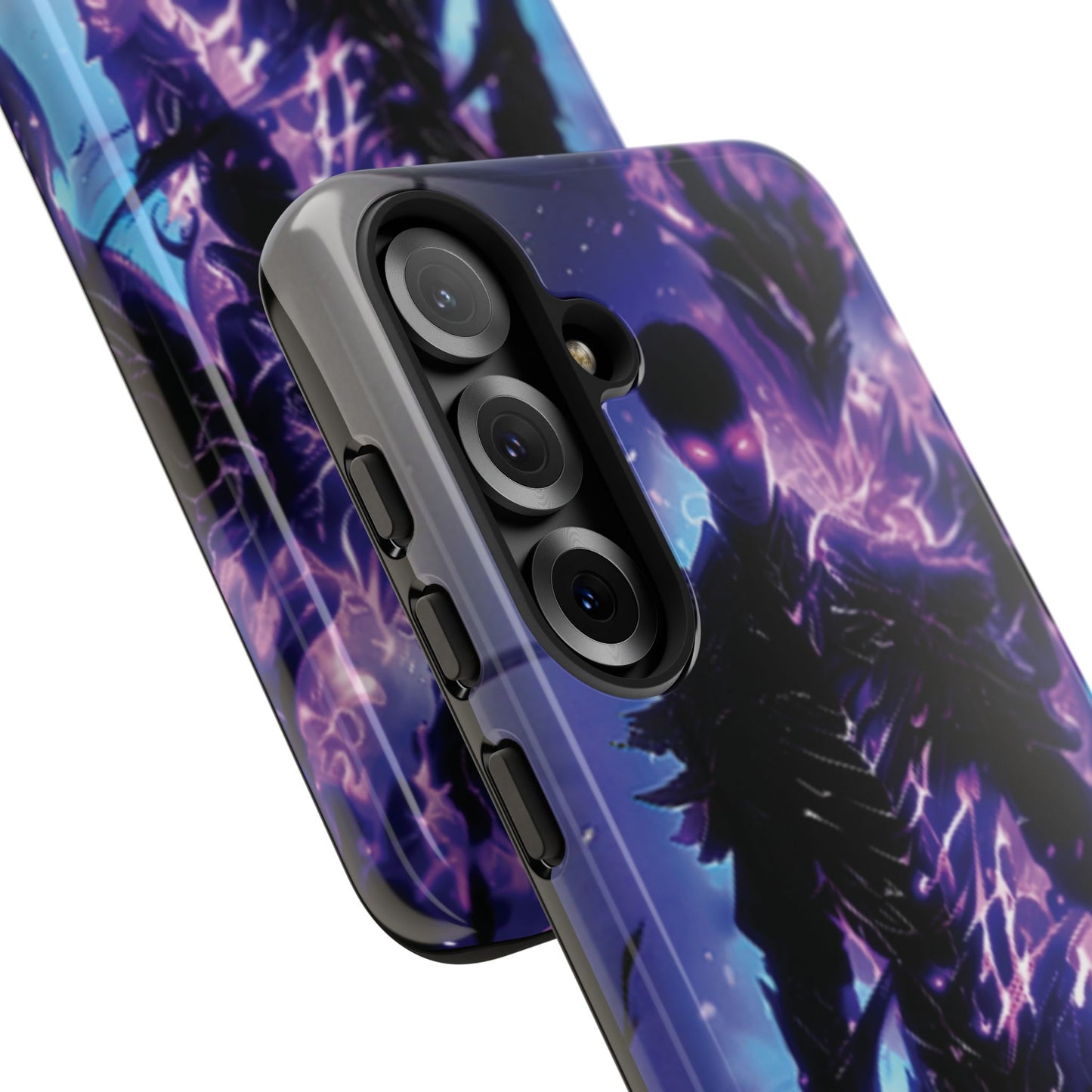 Tough Cases: Dark Fantasy Phone Case with Electric Warrior Design