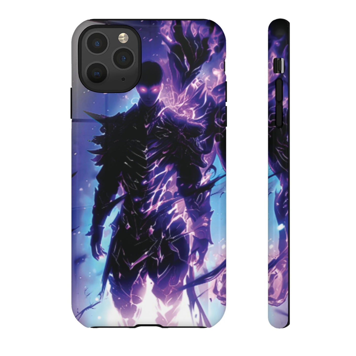 Tough Cases: Dark Fantasy Phone Case with Electric Warrior Design