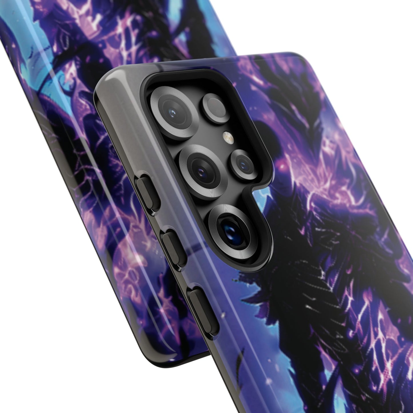 Tough Cases: Dark Fantasy Phone Case with Electric Warrior Design