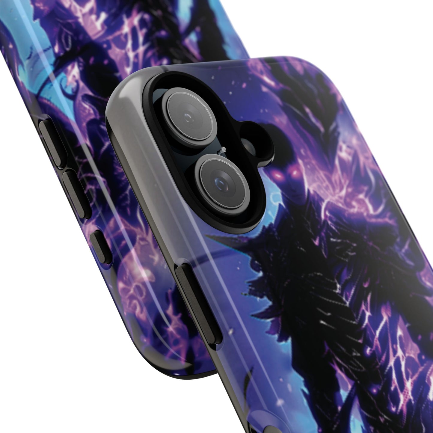 Tough Cases: Dark Fantasy Phone Case with Electric Warrior Design