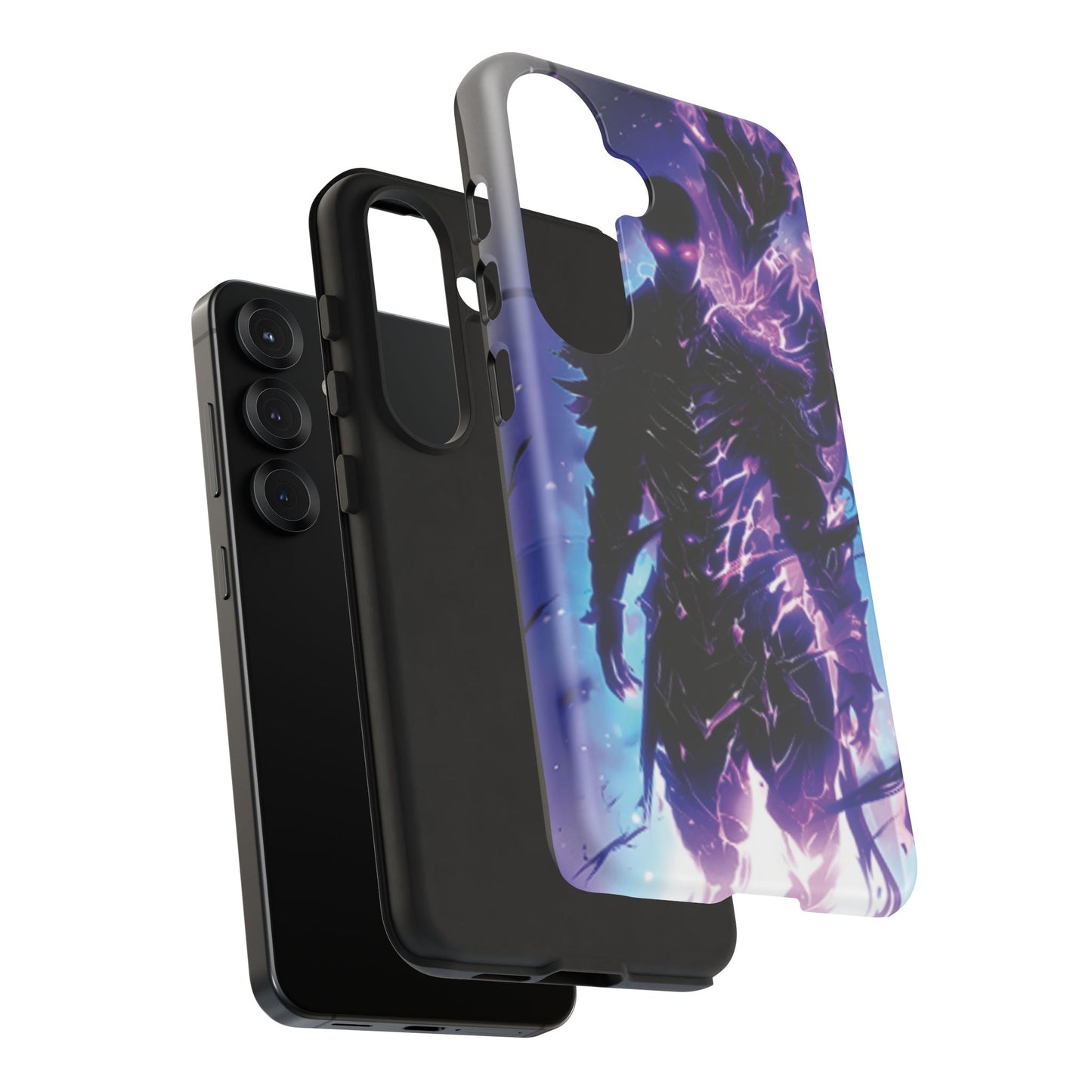 Tough Cases: Dark Fantasy Phone Case with Electric Warrior Design