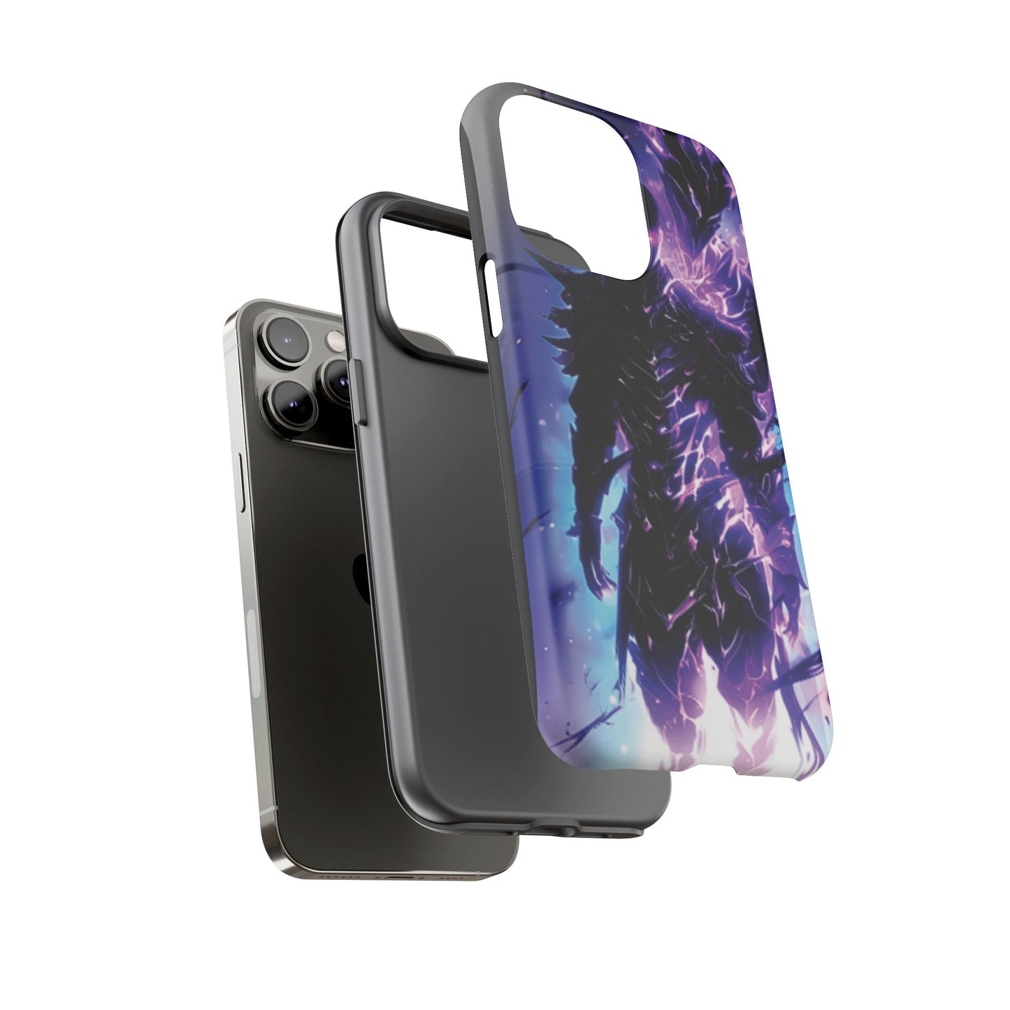 Tough Cases: Dark Fantasy Phone Case with Electric Warrior Design