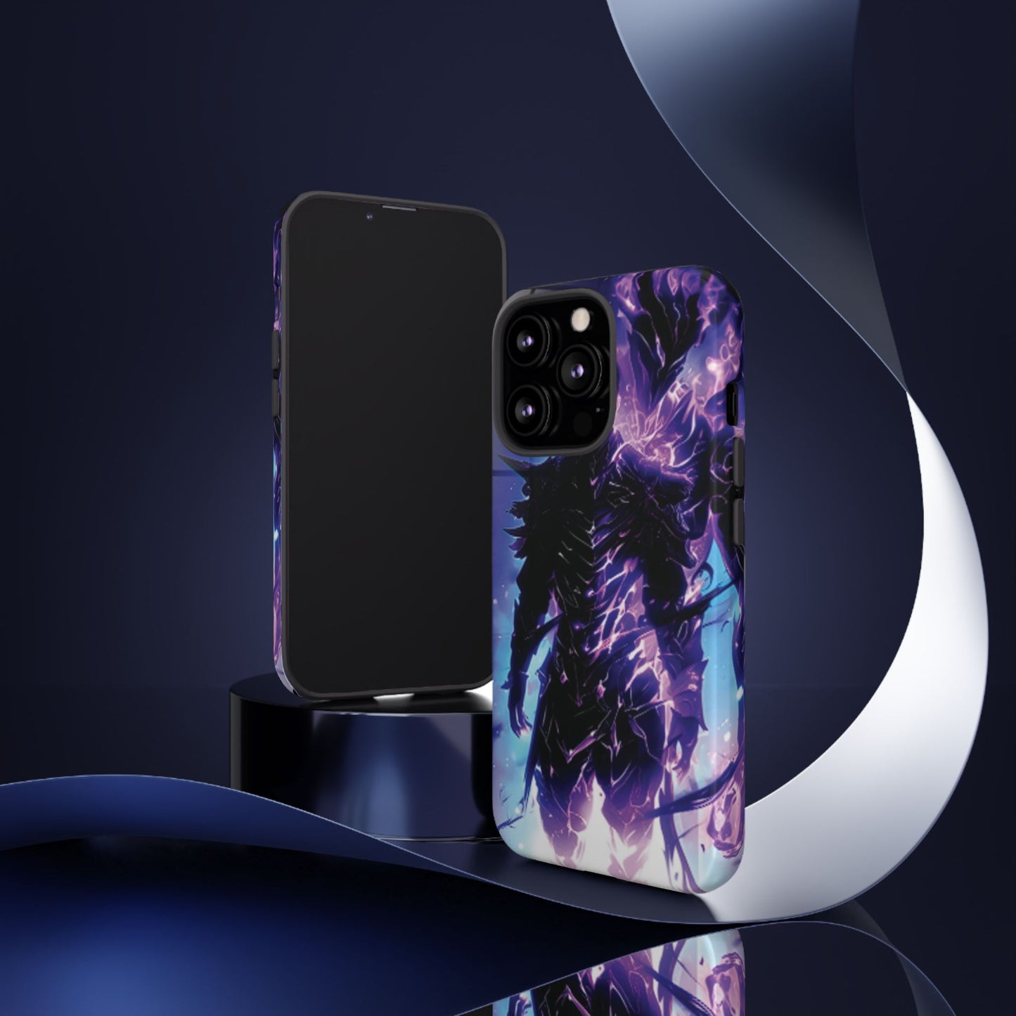 Tough Cases: Dark Fantasy Phone Case with Electric Warrior Design