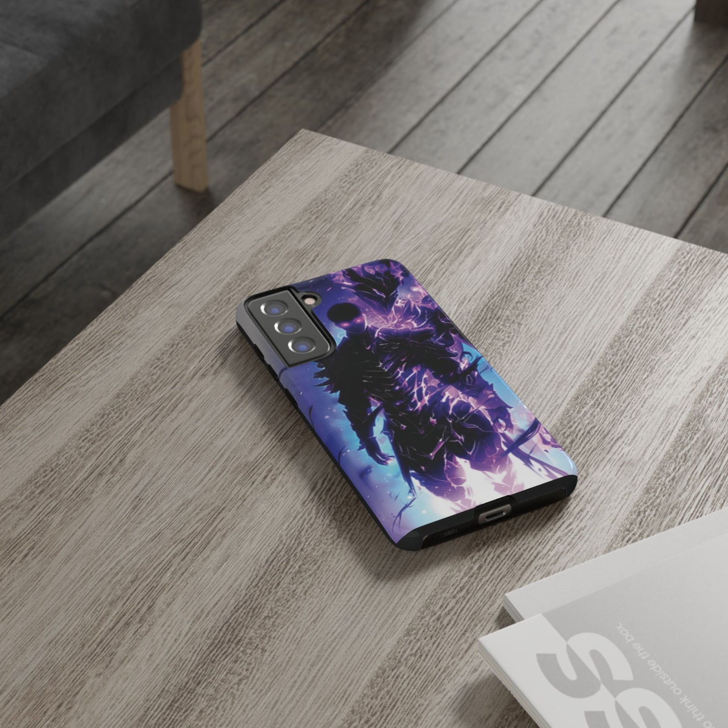 Tough Cases: Dark Fantasy Phone Case with Electric Warrior Design