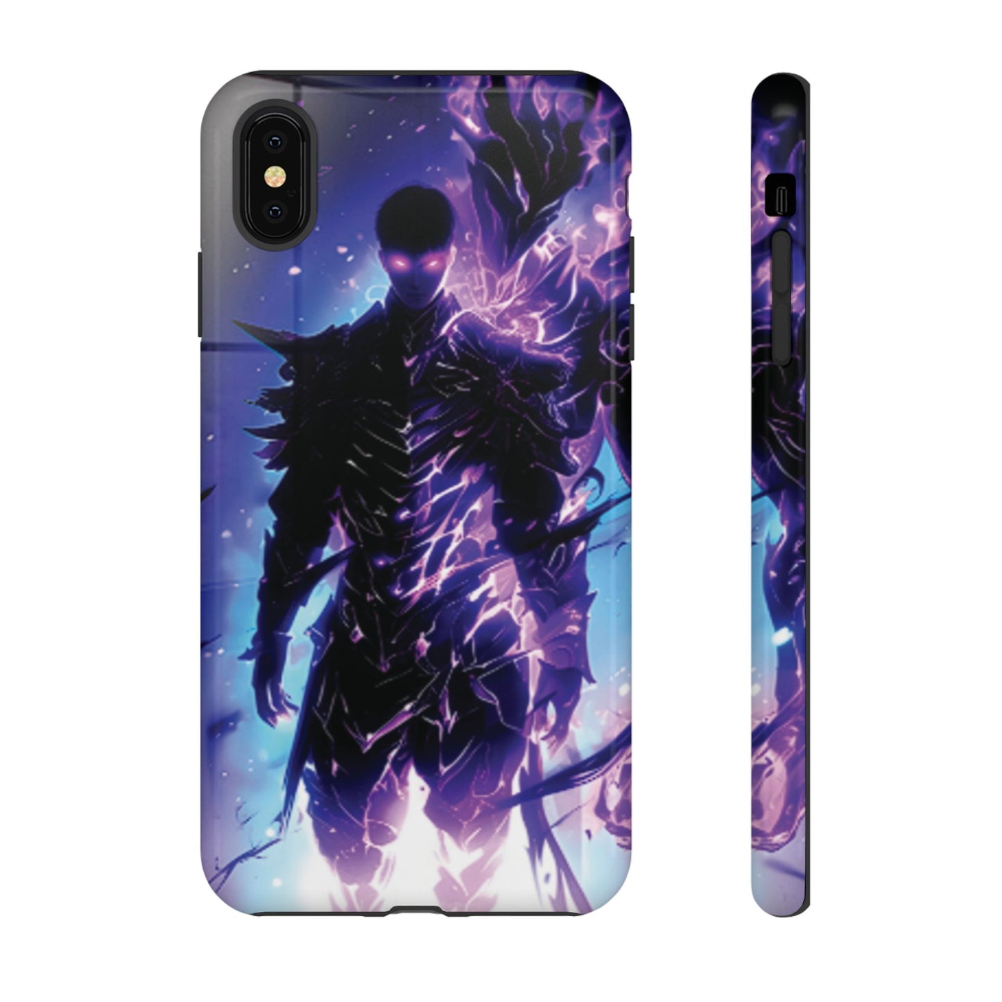 Tough Cases: Dark Fantasy Phone Case with Electric Warrior Design