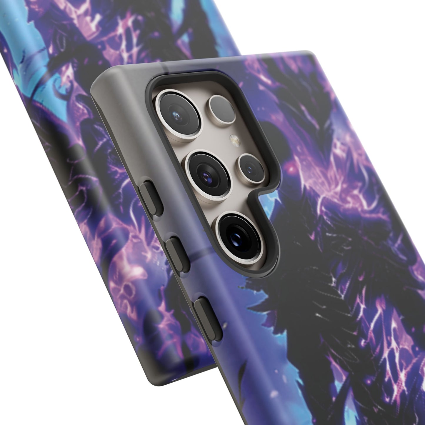 Tough Cases: Dark Fantasy Phone Case with Electric Warrior Design