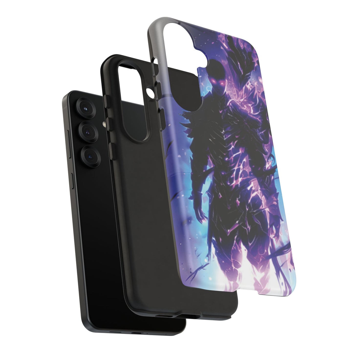 Tough Cases: Dark Fantasy Phone Case with Electric Warrior Design