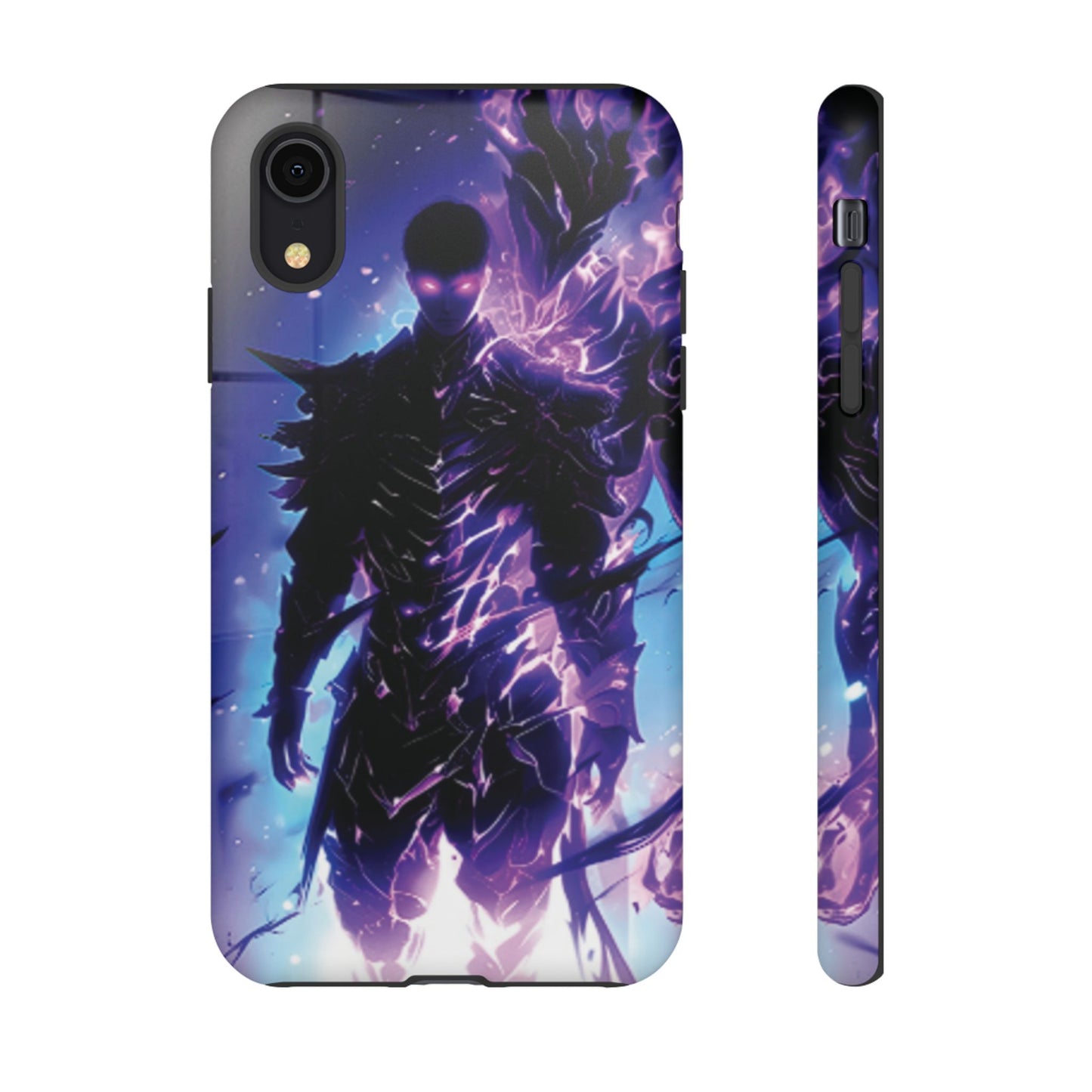 Tough Cases: Dark Fantasy Phone Case with Electric Warrior Design