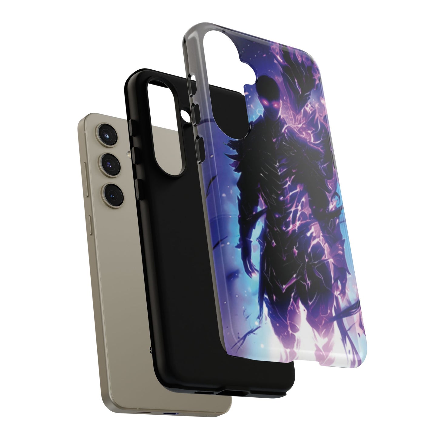Tough Cases: Dark Fantasy Phone Case with Electric Warrior Design