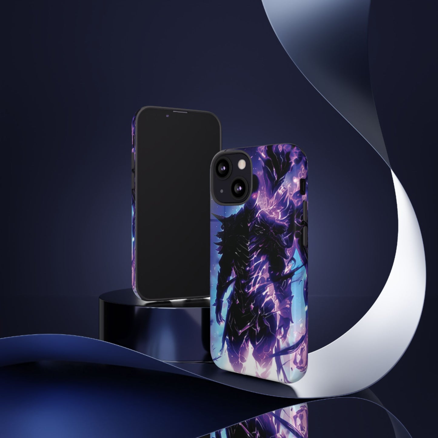 Tough Cases: Dark Fantasy Phone Case with Electric Warrior Design