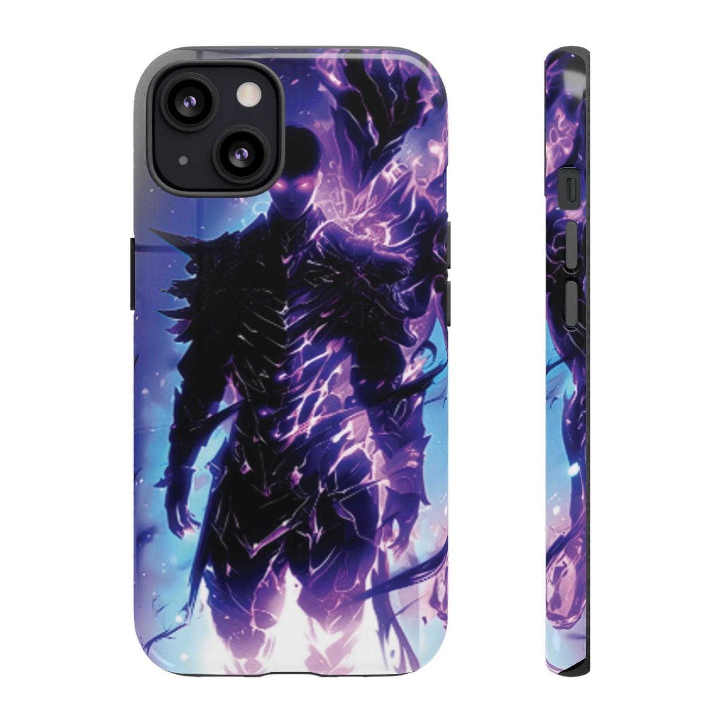 Tough Cases: Dark Fantasy Phone Case with Electric Warrior Design