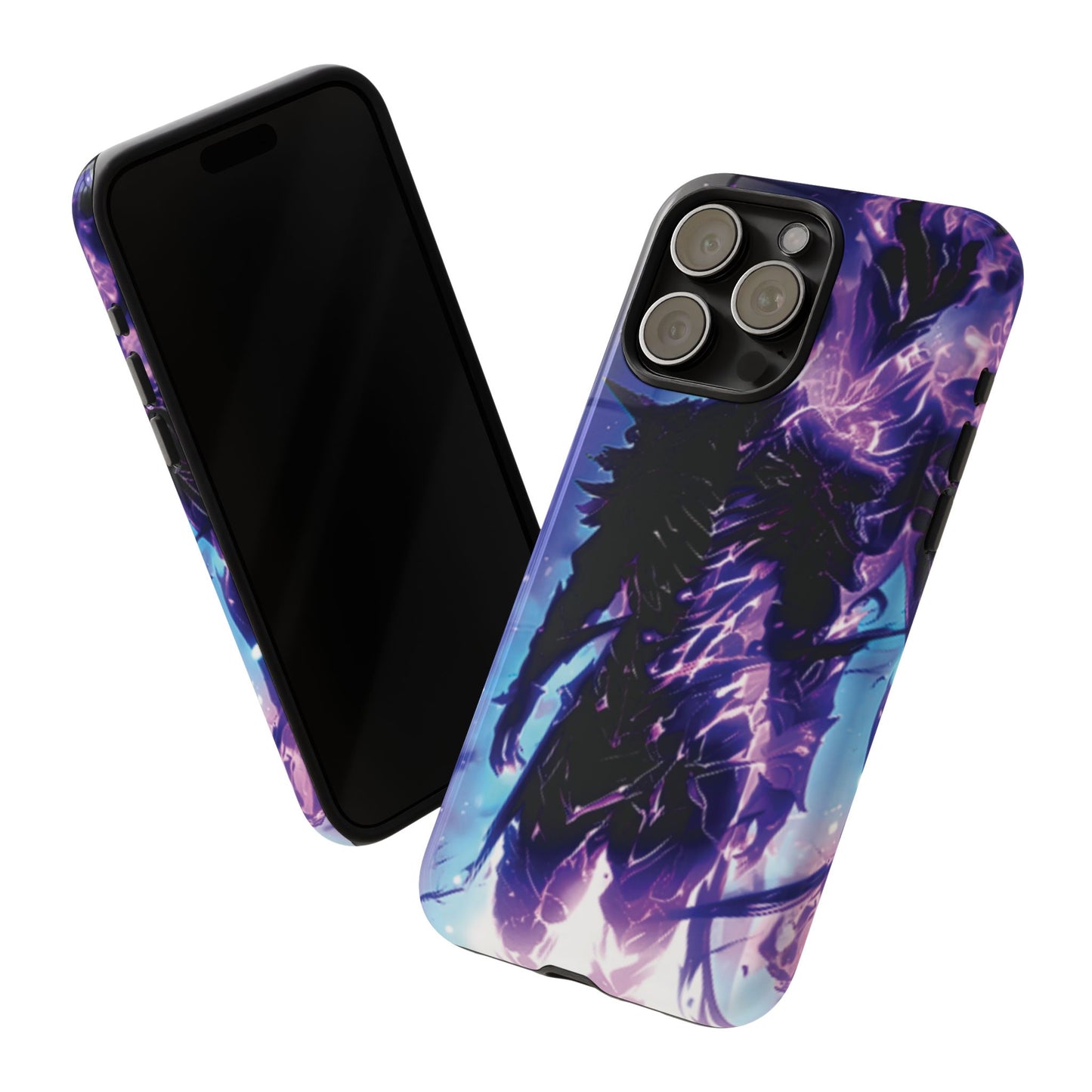 Tough Cases: Dark Fantasy Phone Case with Electric Warrior Design