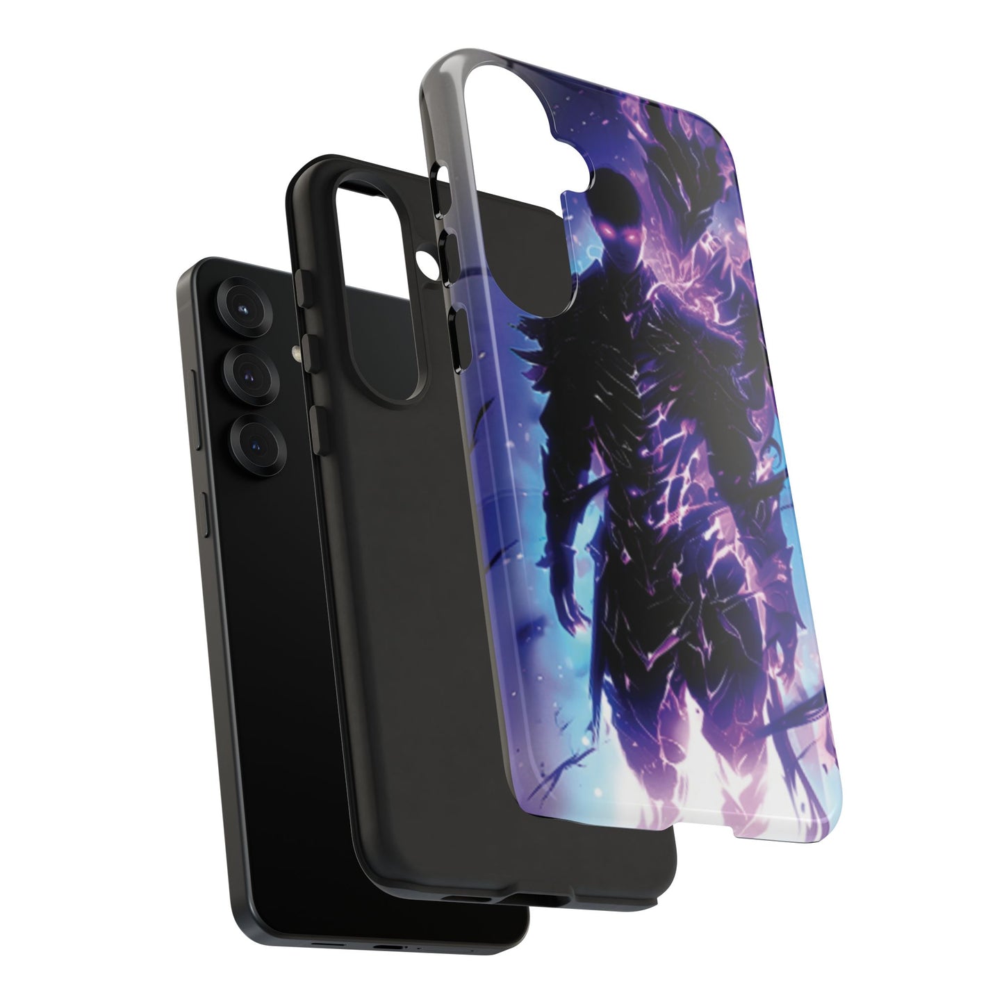 Tough Cases: Dark Fantasy Phone Case with Electric Warrior Design