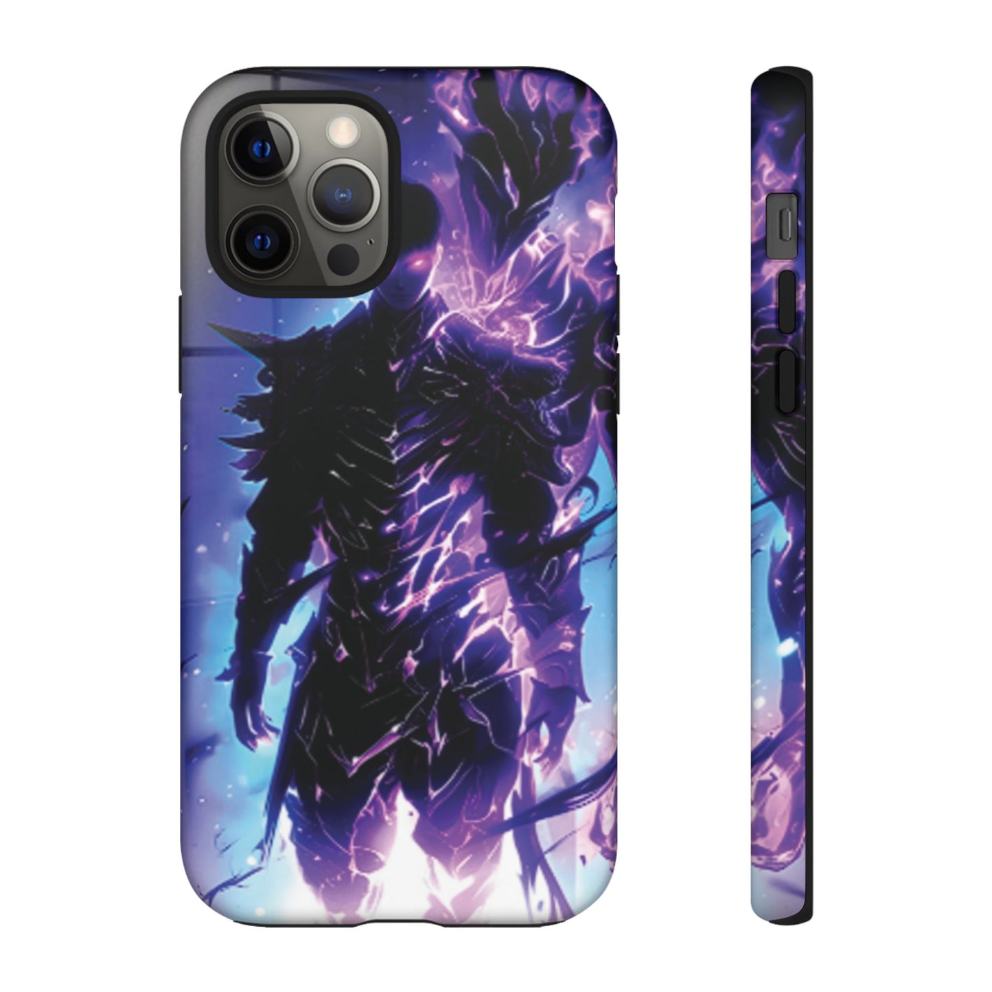 Tough Cases: Dark Fantasy Phone Case with Electric Warrior Design