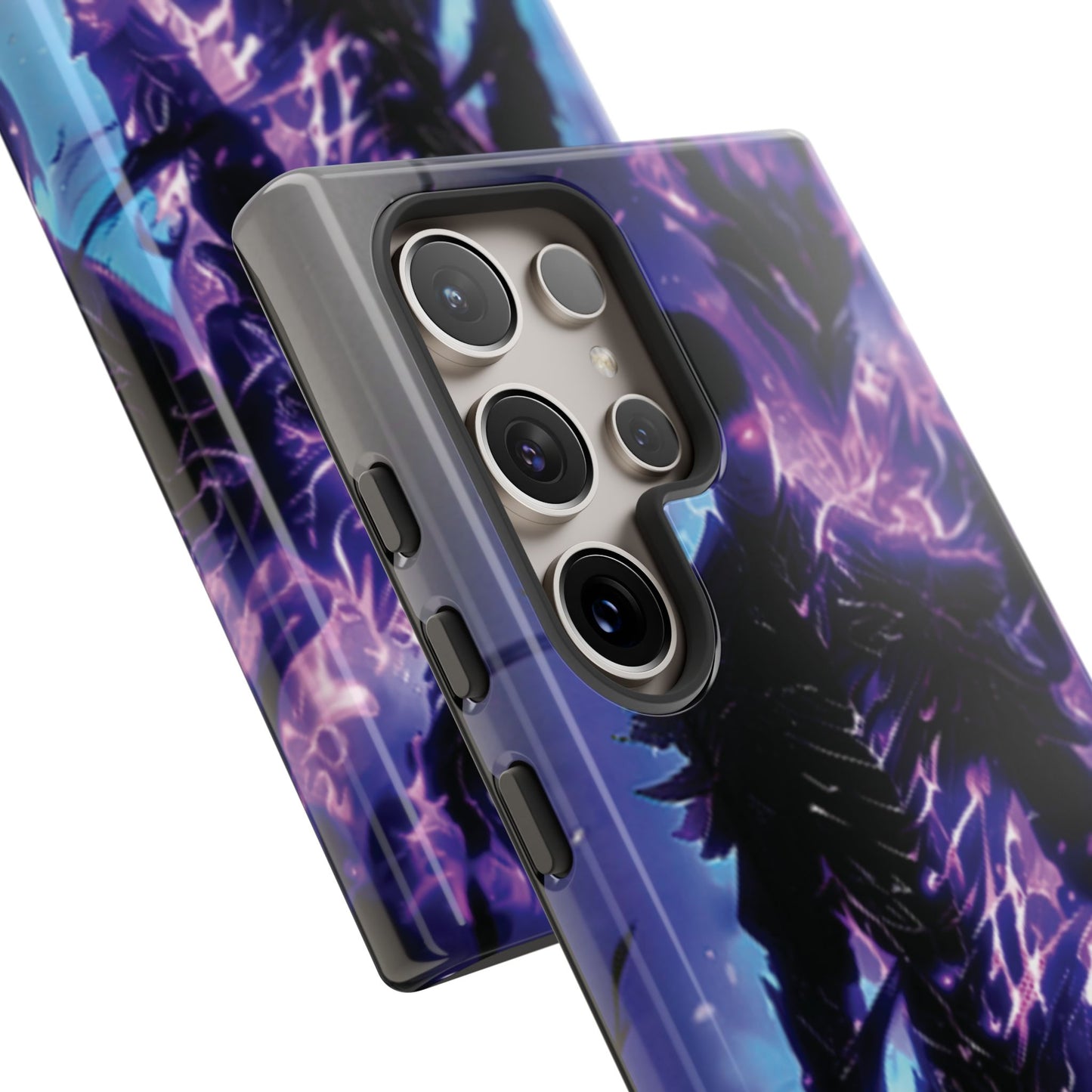 Tough Cases: Dark Fantasy Phone Case with Electric Warrior Design