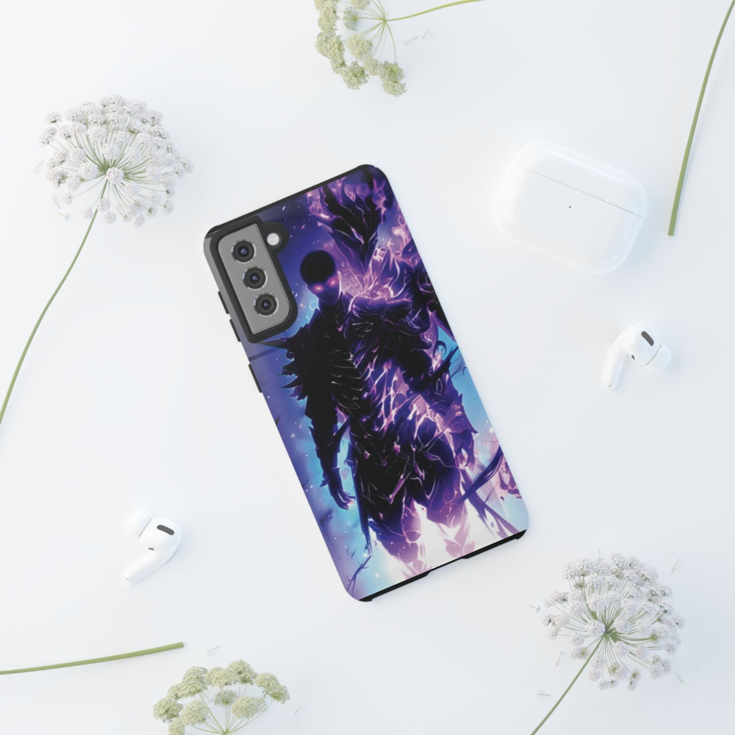 Tough Cases: Dark Fantasy Phone Case with Electric Warrior Design