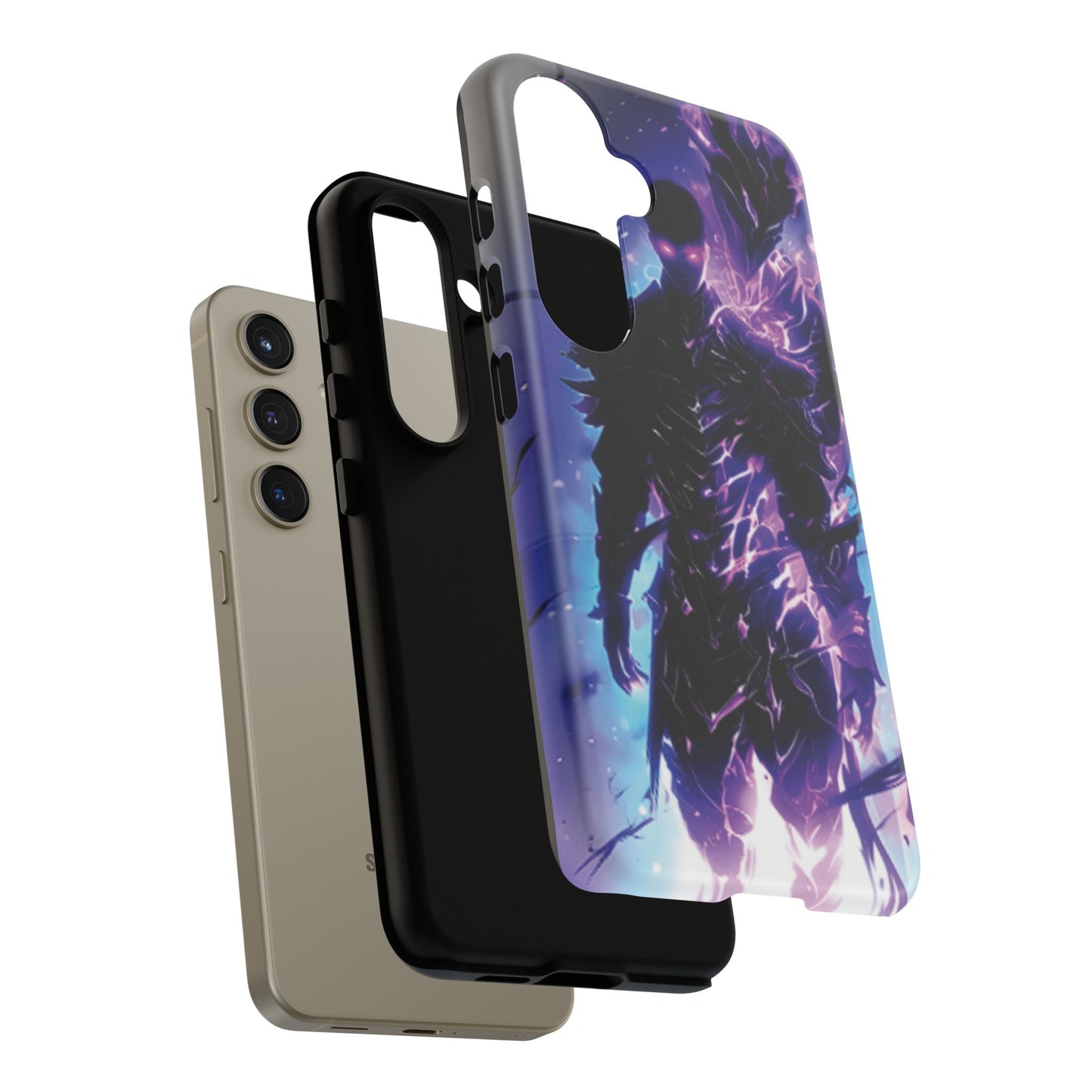 Tough Cases: Dark Fantasy Phone Case with Electric Warrior Design