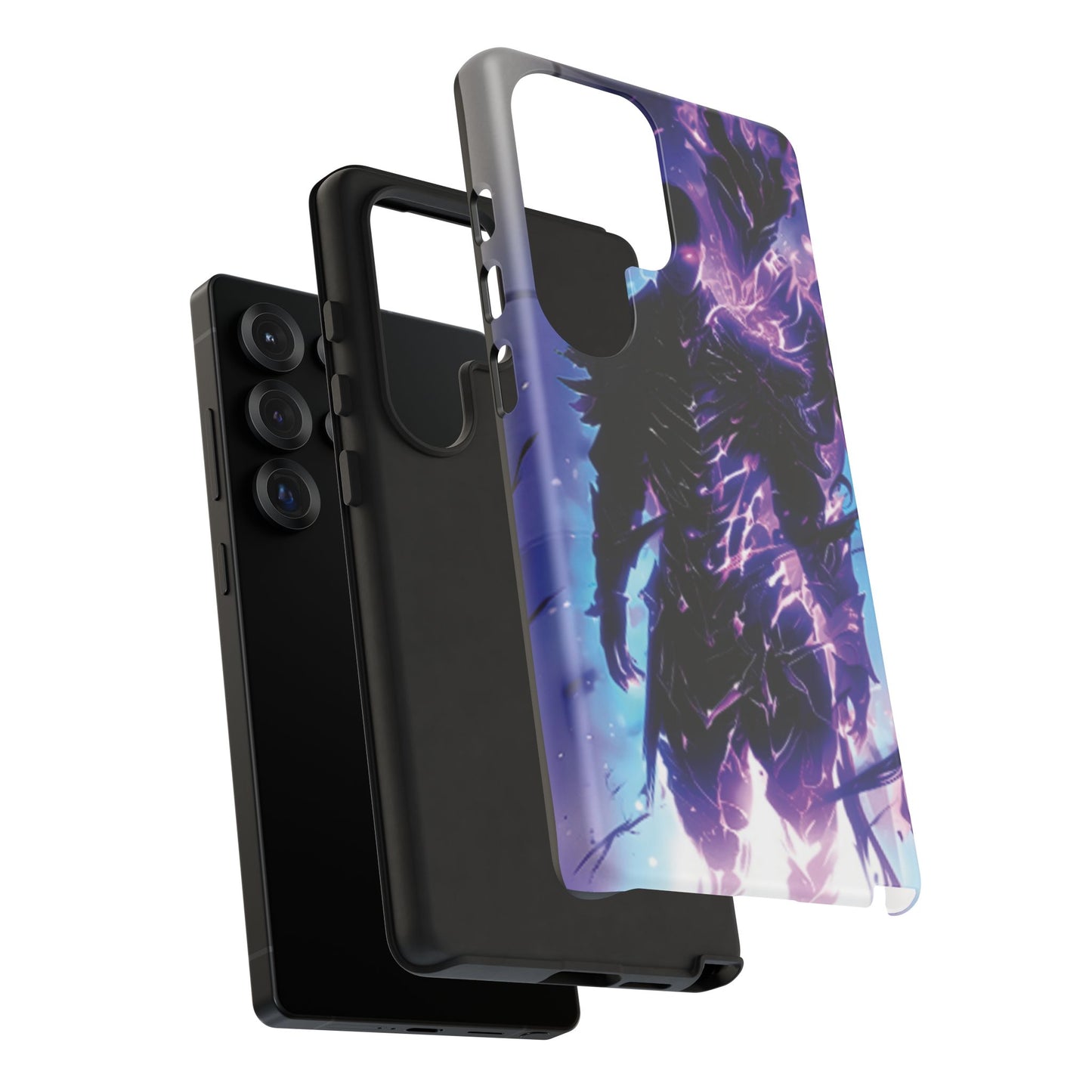 Tough Cases: Dark Fantasy Phone Case with Electric Warrior Design