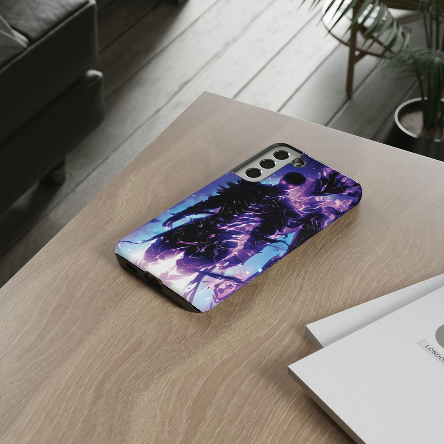 Tough Cases: Dark Fantasy Phone Case with Electric Warrior Design