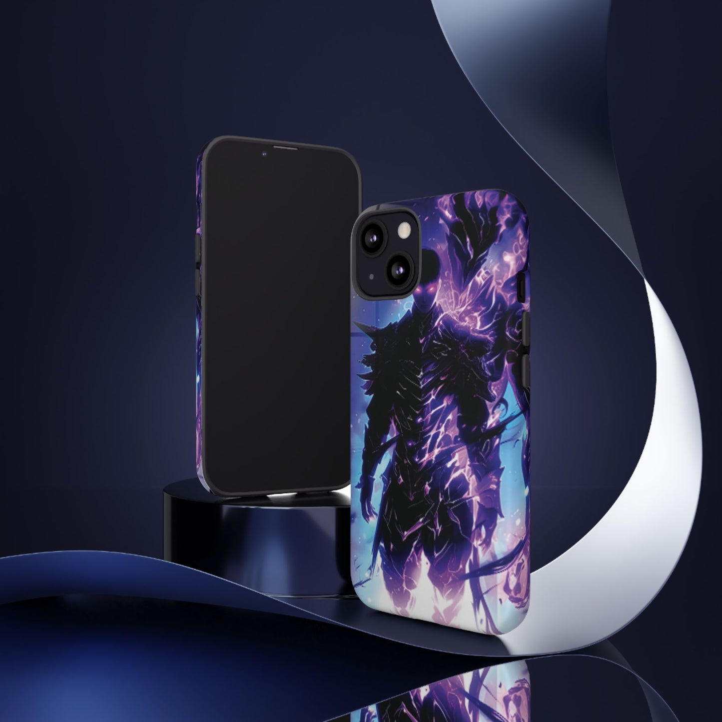 Tough Cases: Dark Fantasy Phone Case with Electric Warrior Design