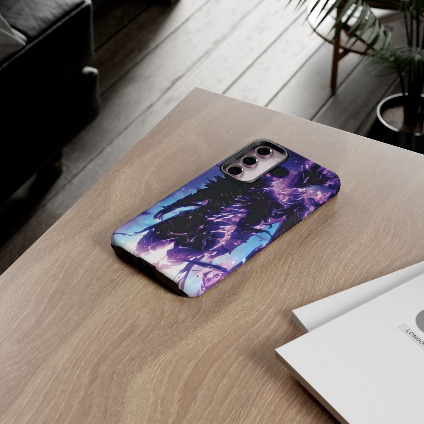 Tough Cases: Dark Fantasy Phone Case with Electric Warrior Design