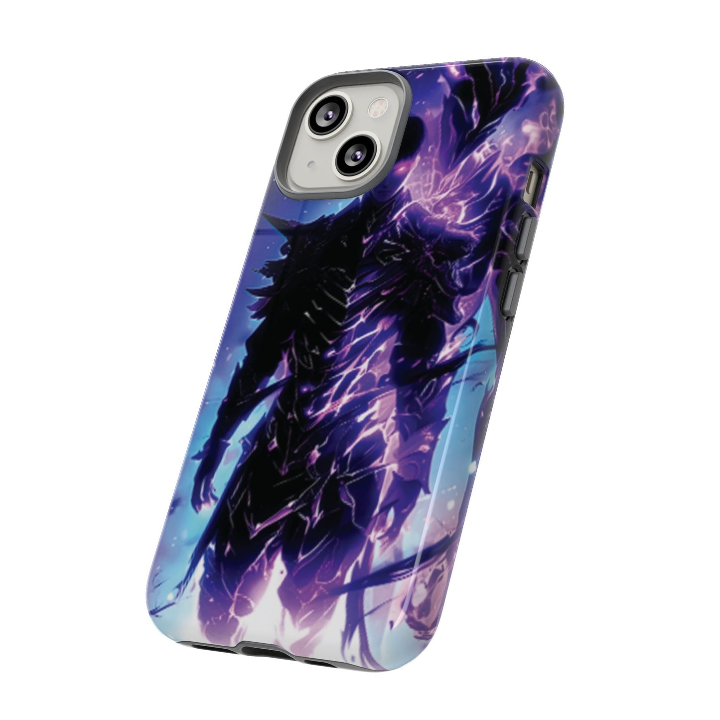 Tough Cases: Dark Fantasy Phone Case with Electric Warrior Design