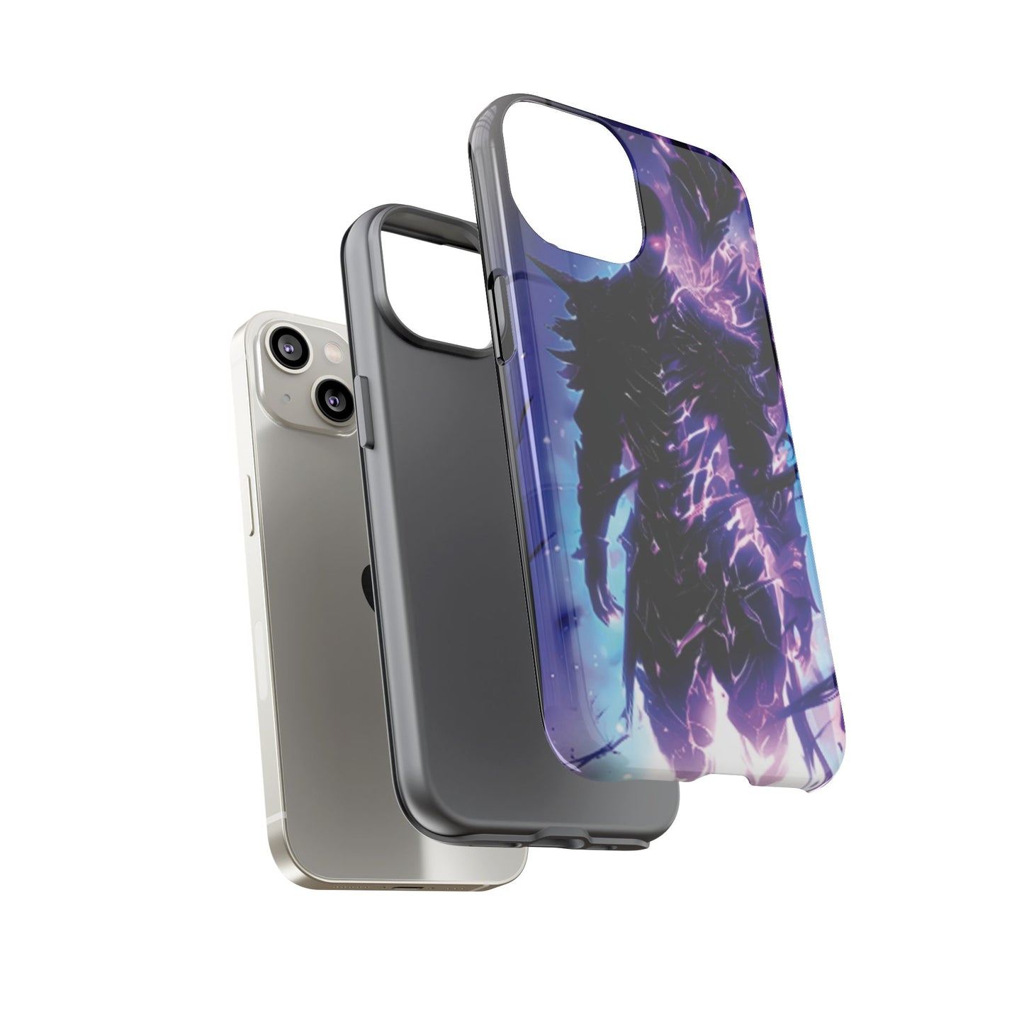 Tough Cases: Dark Fantasy Phone Case with Electric Warrior Design