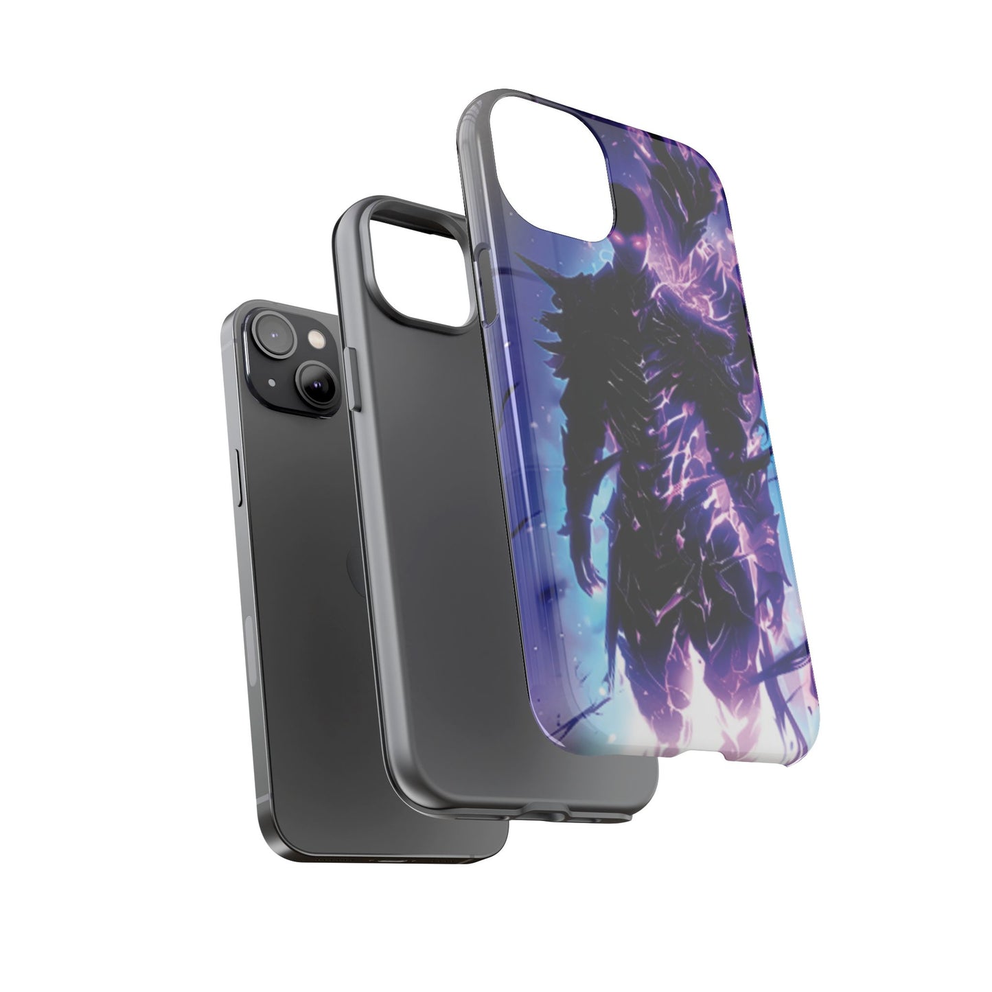 Tough Cases: Dark Fantasy Phone Case with Electric Warrior Design
