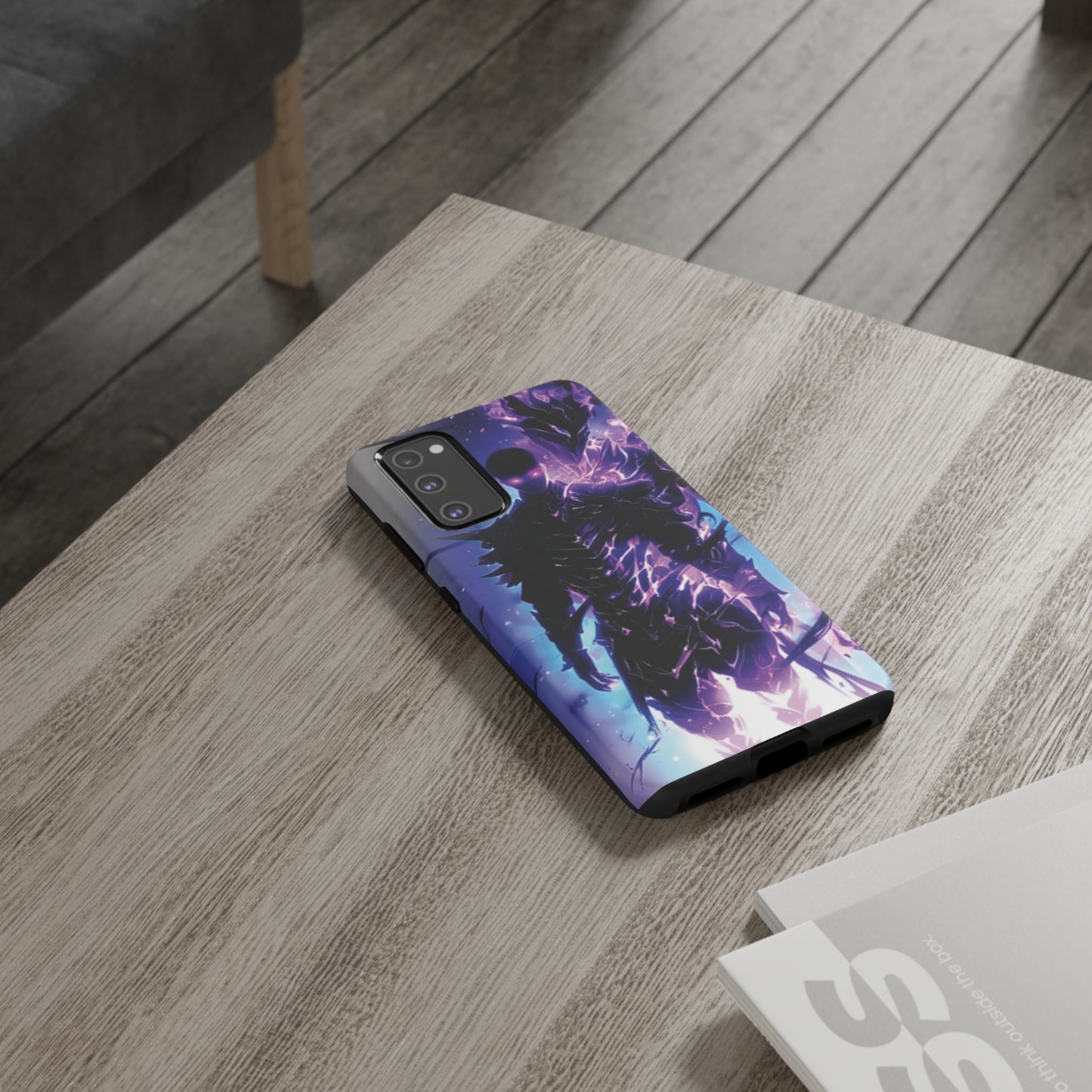 Tough Cases: Dark Fantasy Phone Case with Electric Warrior Design