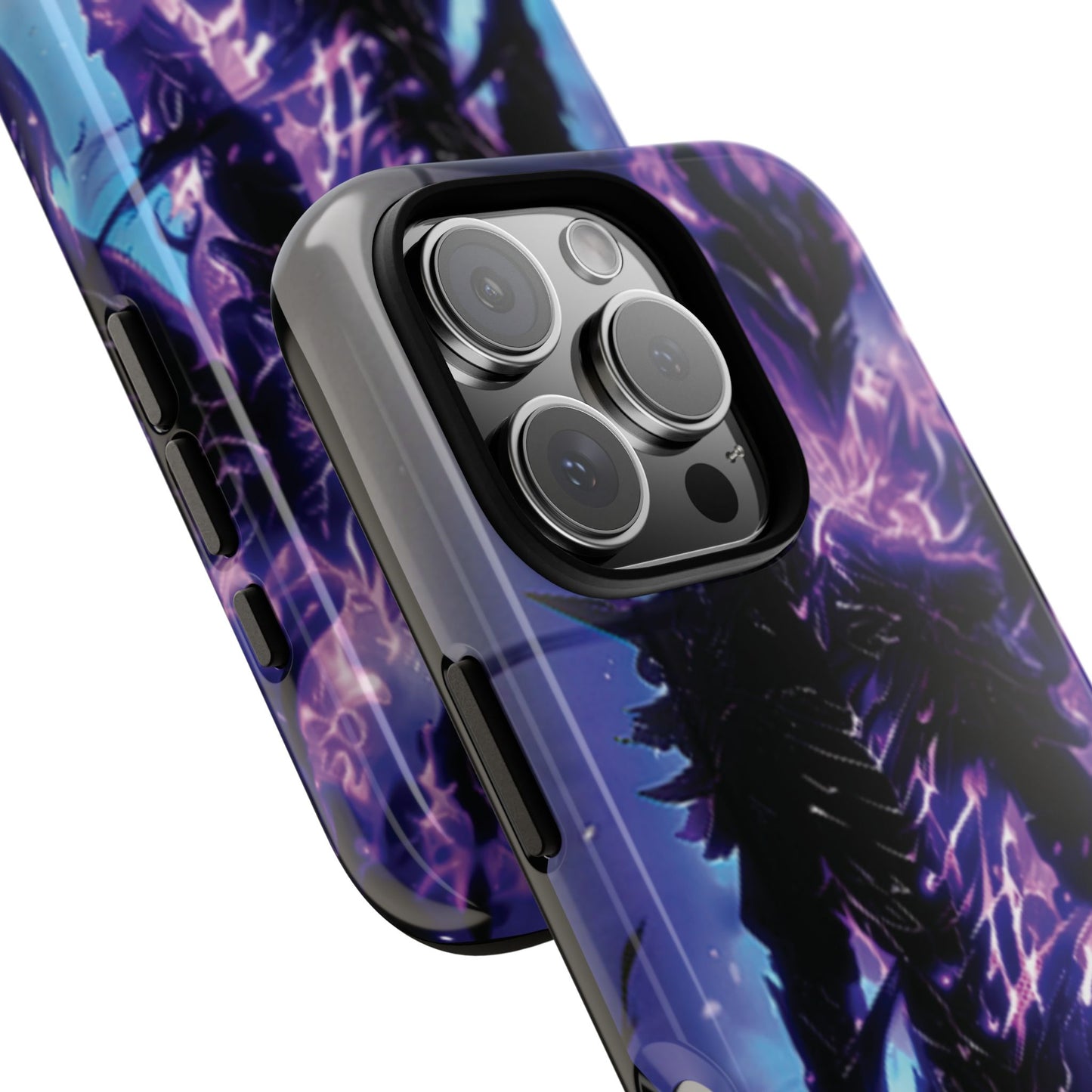 Tough Cases: Dark Fantasy Phone Case with Electric Warrior Design