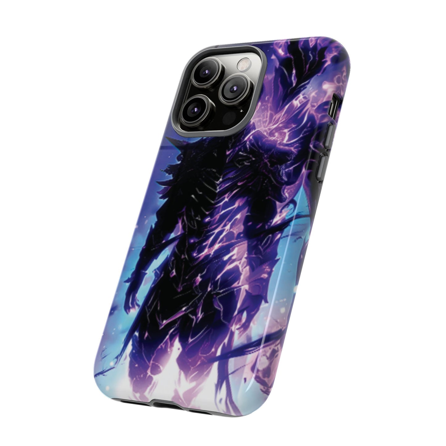 Tough Cases: Dark Fantasy Phone Case with Electric Warrior Design