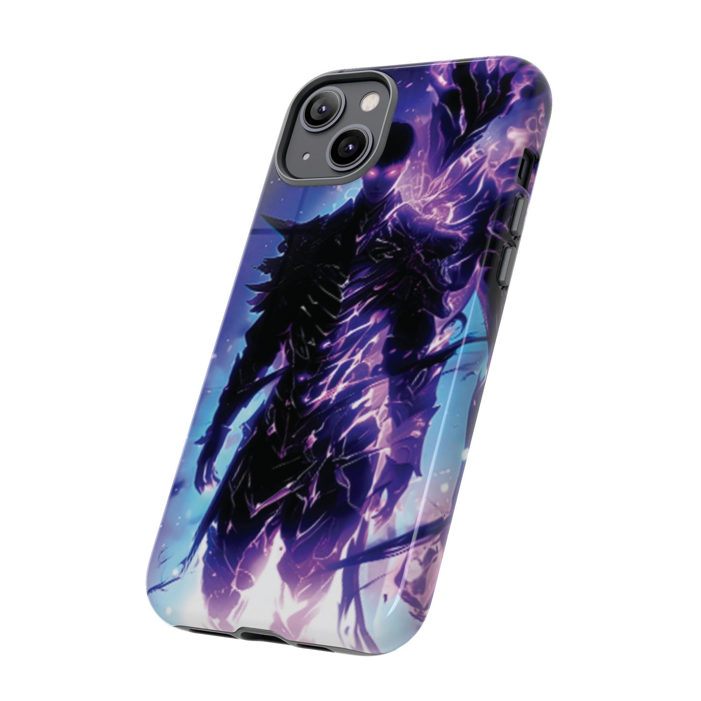 Tough Cases: Dark Fantasy Phone Case with Electric Warrior Design