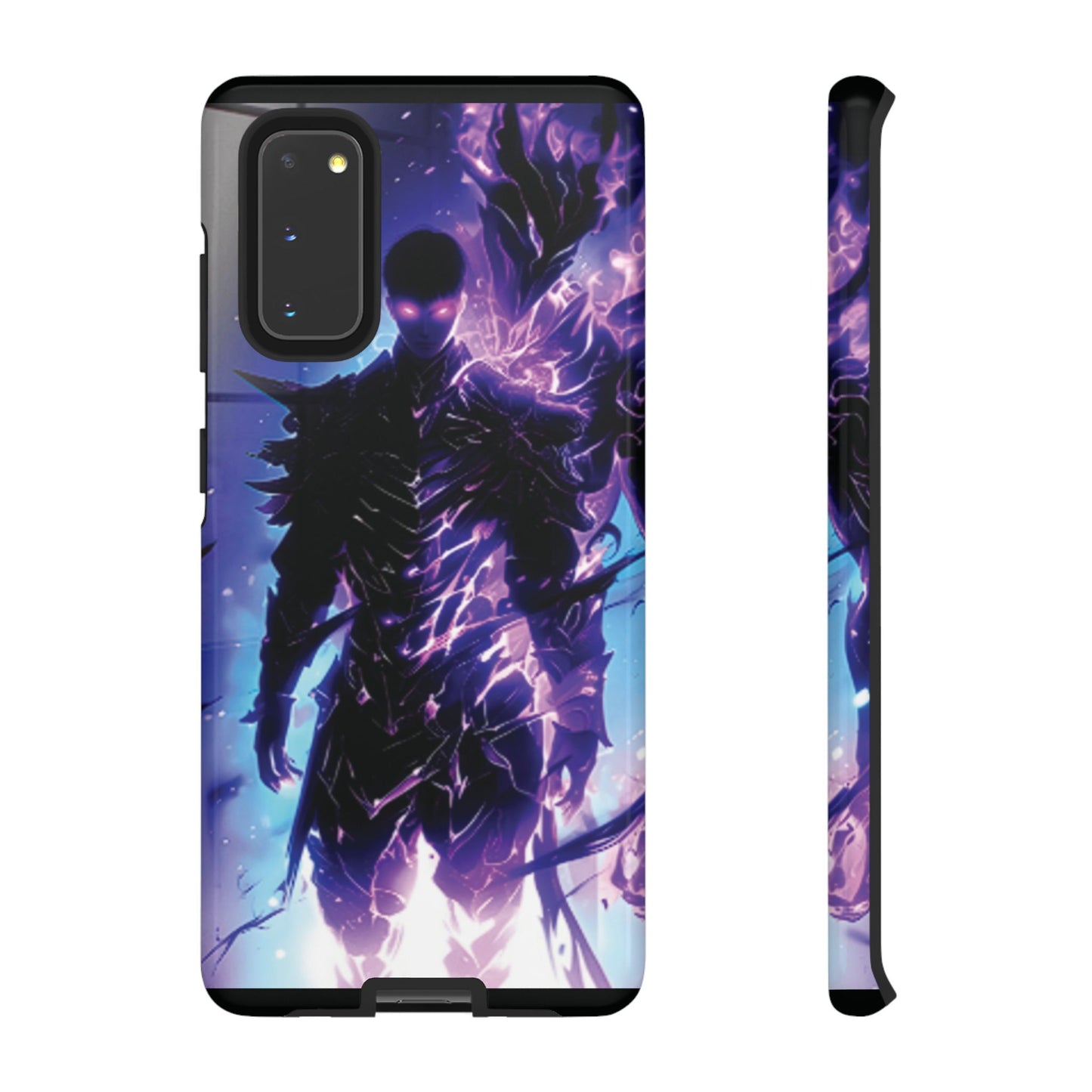 Tough Cases: Dark Fantasy Phone Case with Electric Warrior Design