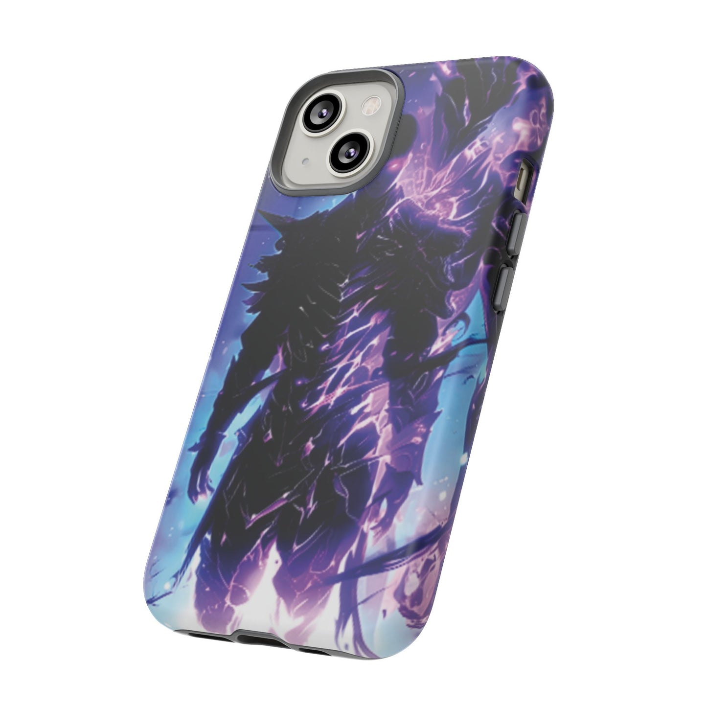 Tough Cases: Dark Fantasy Phone Case with Electric Warrior Design